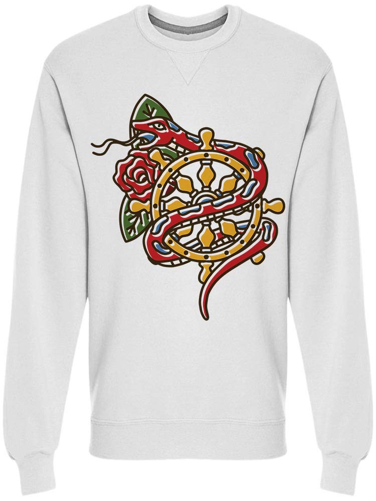 Snake With Wheel Graphic Sweatshirt for Men - Trendy Streetwear Hoodie for Casual Wear & Urban Fashion