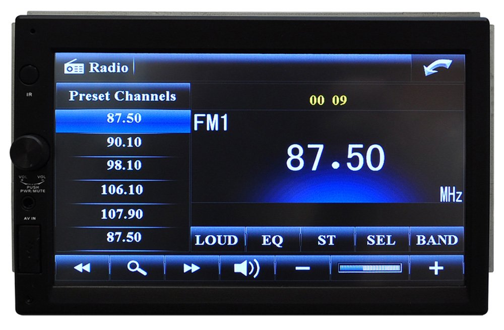 Pyle PLDN79U 7-Inch Double Din Car Stereo with TFT Touch Screen - AM/FM Radio, AUX/USB/SD Card Input, MP3/iPod Compatible - Perfect for Car Audio Upgrades & Hands-Free Music Playback