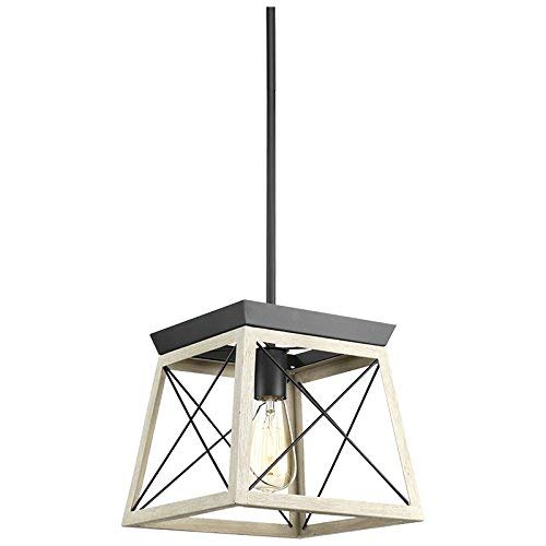 Progress Lighting Briarwood One-Light Chandelier Pendant in Graphite Bronze - Elegant Dining Room Lighting Fixture for Kitchen Island, Foyer, and Entryway