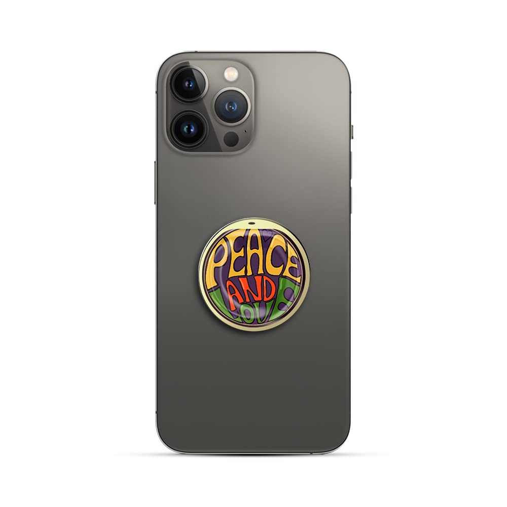 HANDL New York Peace and Love Phone Grip and Stand - Benjamin Collection - Secure Smartphone Holder for Home, Office, and Travel