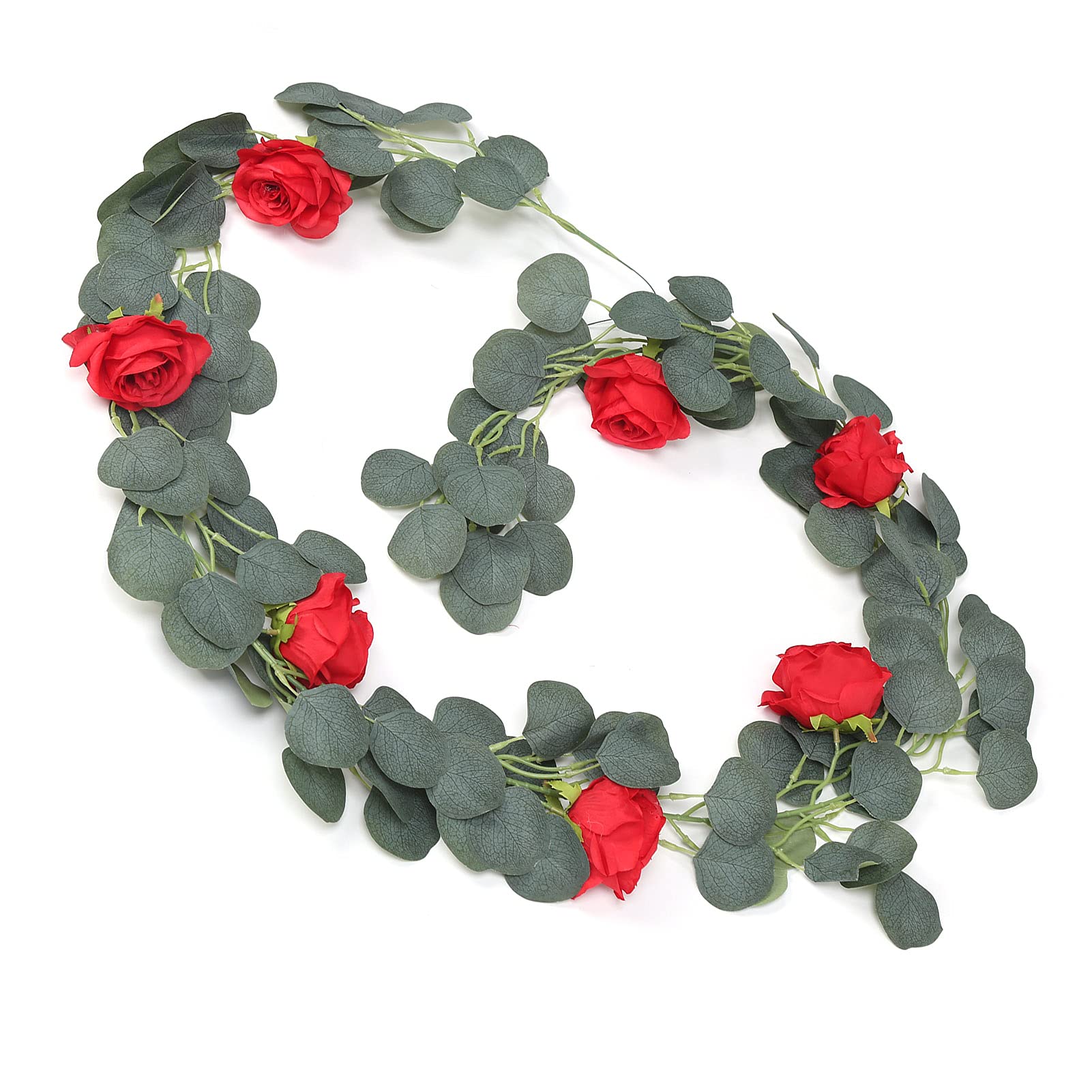 BOTEGRA Artificial Rose Vine Garland - Fake Hanging Flower Decor for Wedding, Party, Garden, Home & Outdoor Decoration - Romantic Floral Backdrop for Events & Photo Shoots