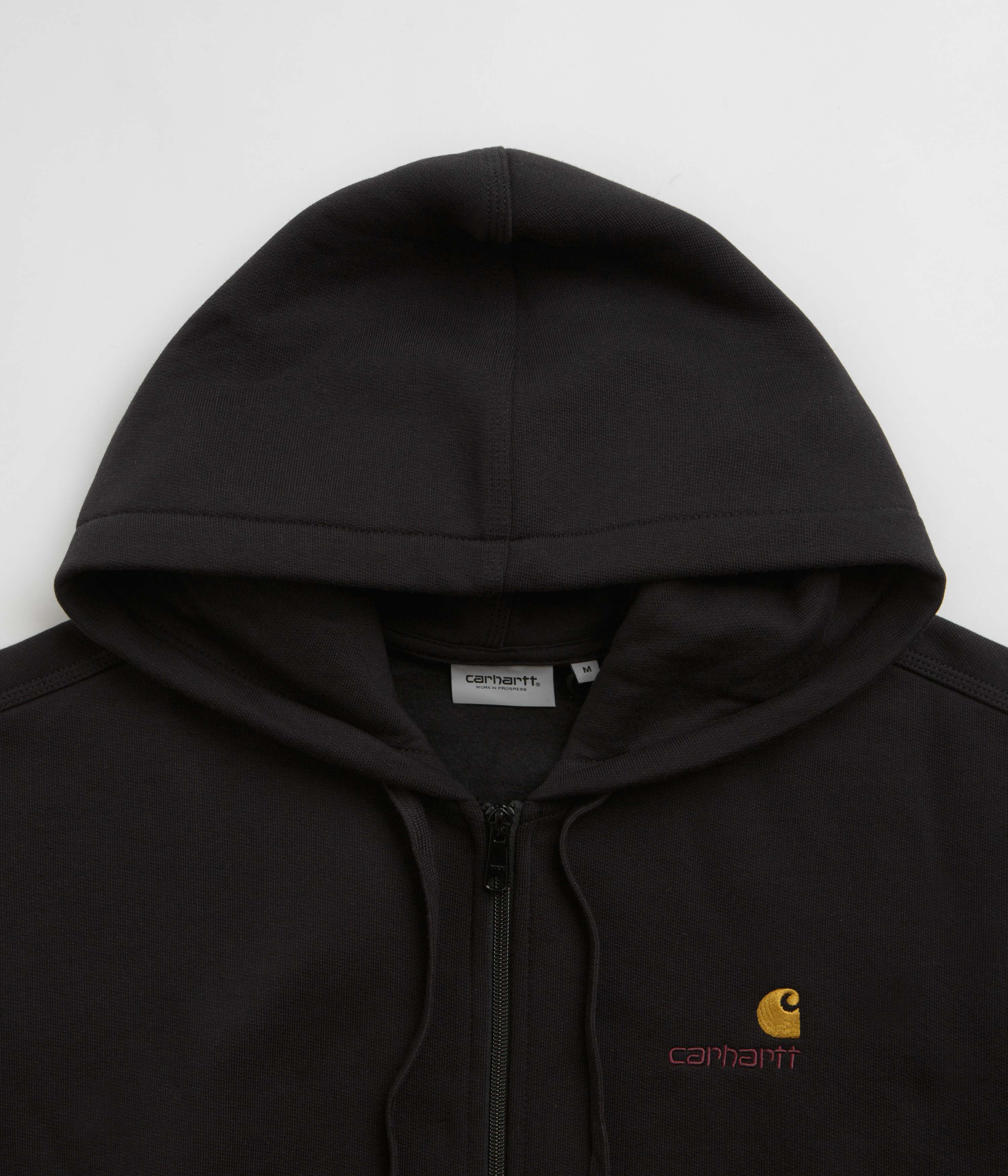 Carhartt American Script Hooded Jacket for Men & Women - Black - Heavyweight Fleece-Lined Work Jacket for Outdoor & Construction - Cold Weather & Workwear Essential