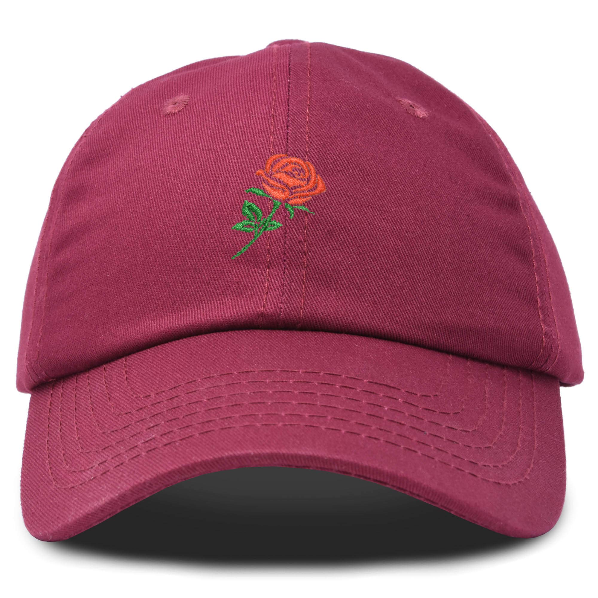 Premium Embroidered Red Rose Baseball Cap for Women - Fashionable Adjustable Dad Hat - Perfect for Outdoor Activities, Gardening, and Casual Wear