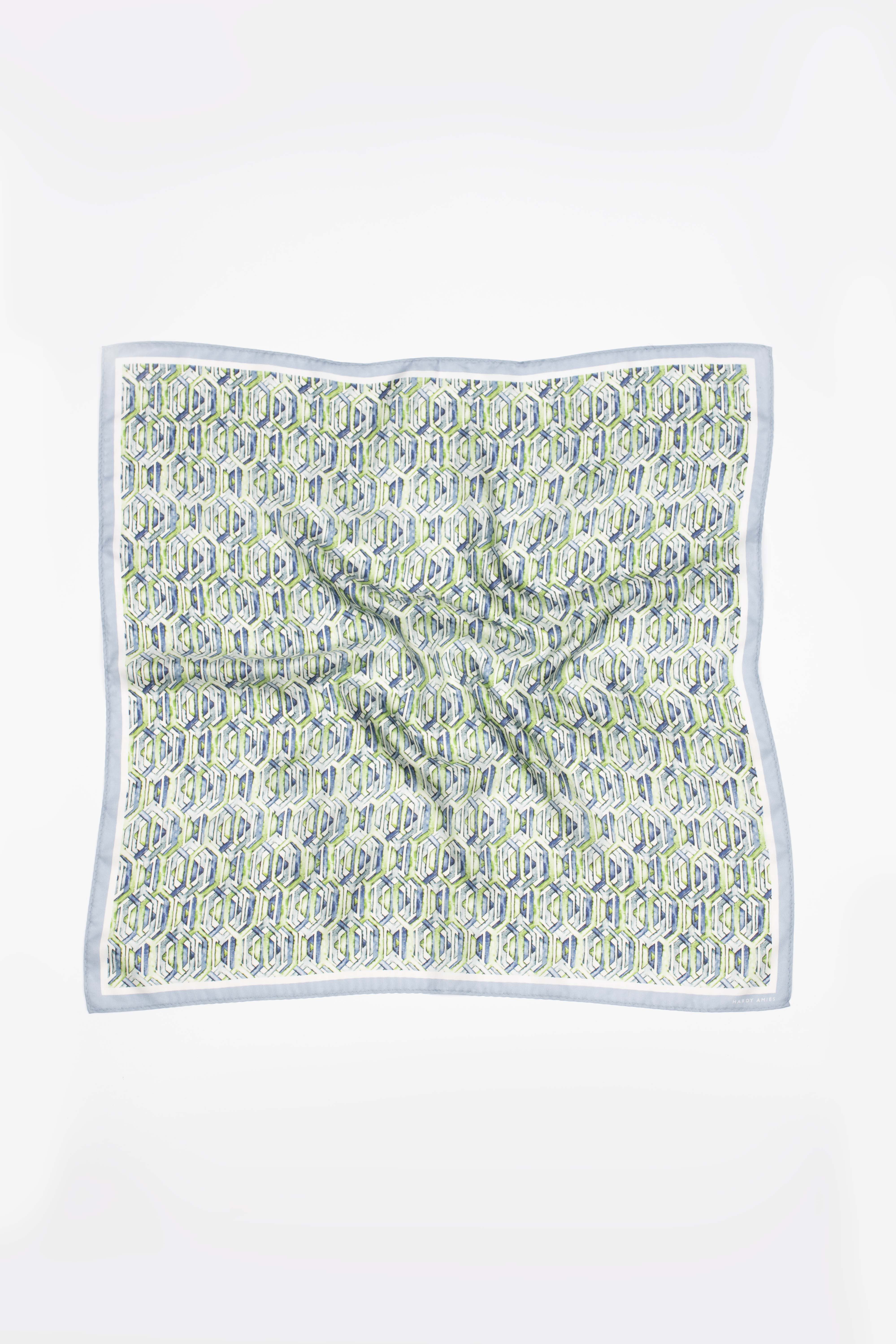Hexi Geo Silk Bandana - Lightweight & Breathable Scarf for Women & Men - Perfect for Travel, Hiking, and Outdoor Adventures