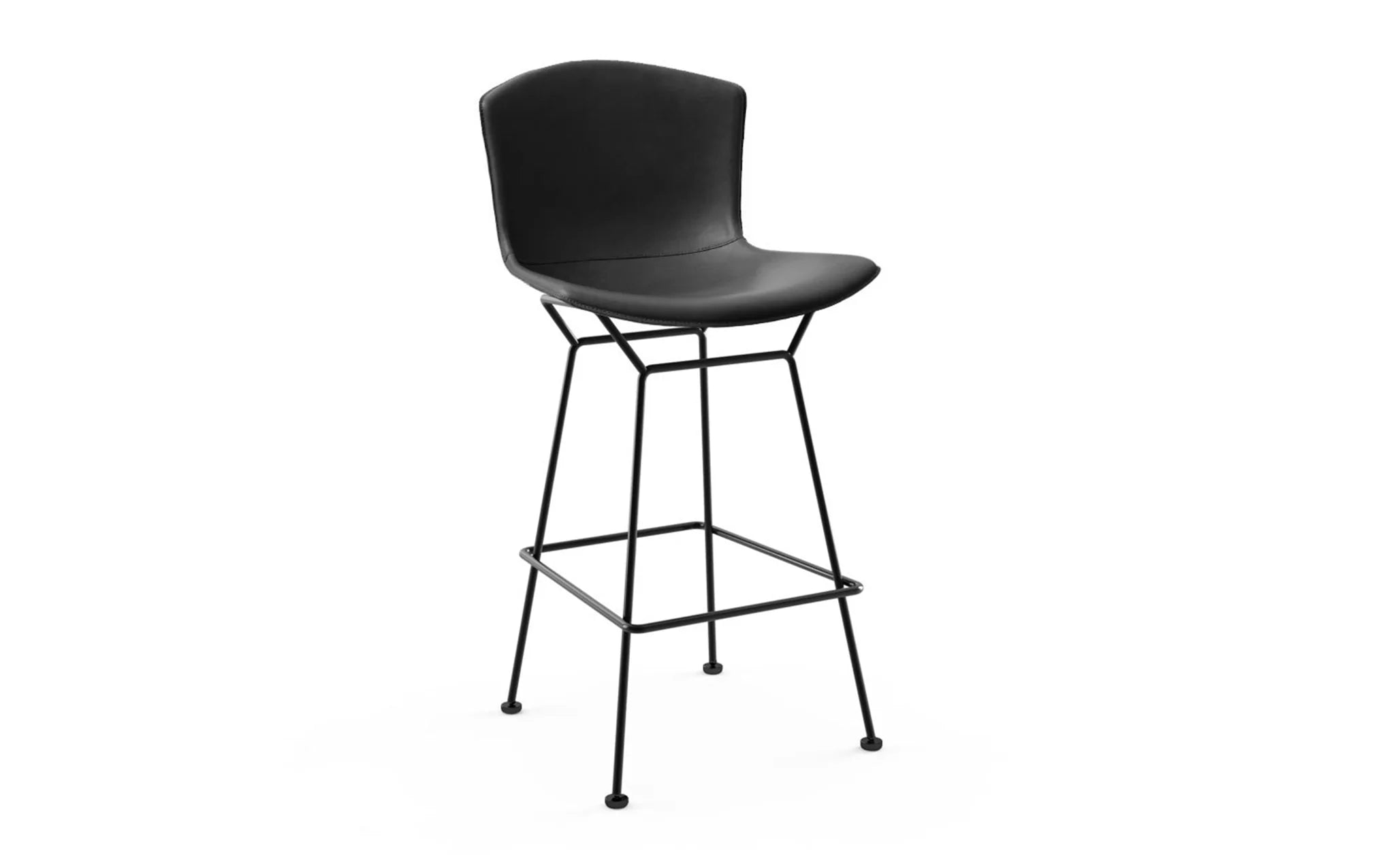 Bertoia Counter Height Stool with Genuine Cowhide Upholstery - Modern Bar Stool for Kitchen Island, Breakfast Nook & Dining Room Decor