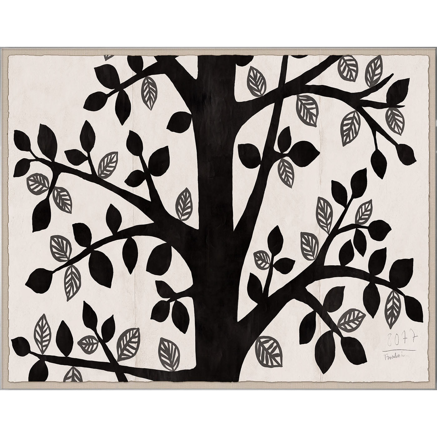 Paule Marrot Black Tree Print Scarf - Elegant Fashion Accessory for Women, Perfect for Casual Outfits & Special Occasions