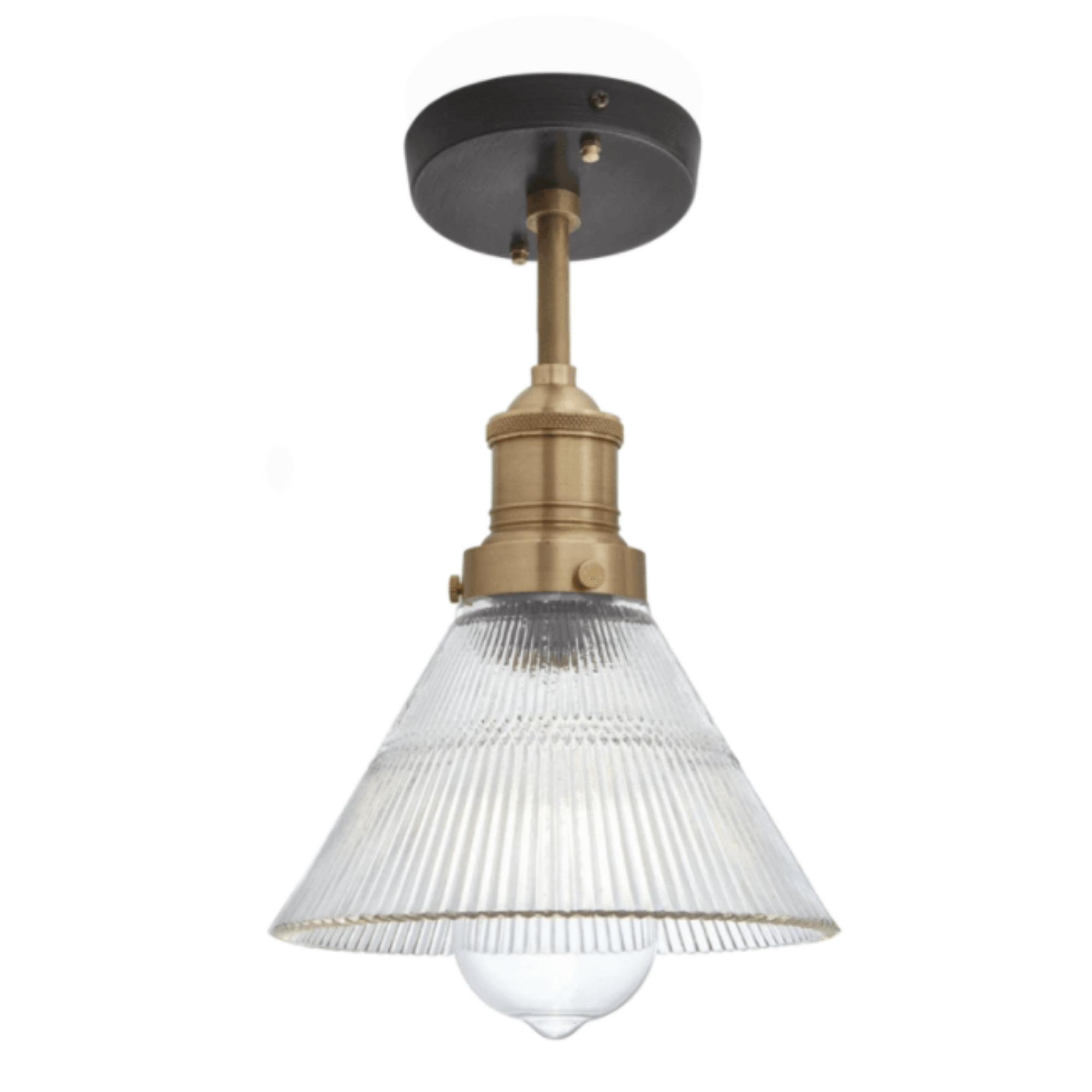 7 Inch Brooklyn Glass Funnel Flush Mount Ceiling Light - Modern Kitchen & Dining Room Lighting Fixture for Home Decor