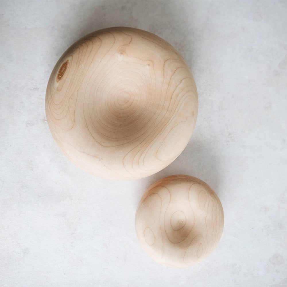 Premium Round Maple Wood Bowl - Handcrafted Natural Wooden Serving Bowl for Salads, Fruits & Snacks - Perfect for Dining, Entertaining & Home Decor