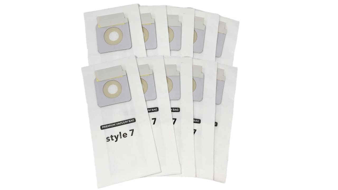 10 Pack Replacement Bags for Bissell Style 7 Vacuum Cleaners - Compatible with Bissell Upright Models (Part #32120) | Dust-Free Cleaning for Carpets, Hard Floors & Pet Hair Removal