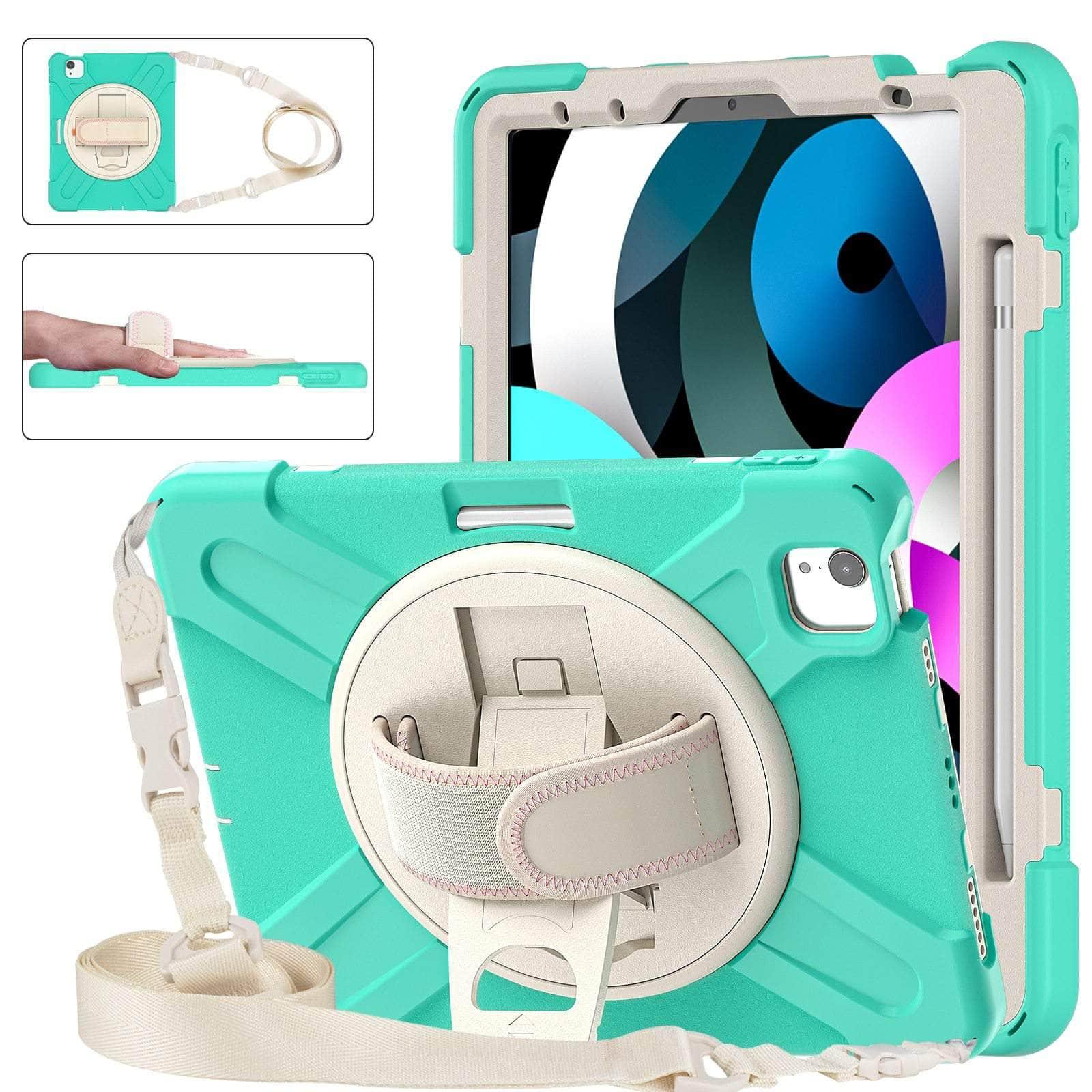 2021 iPad Pro 11 Case with Pencil Holder - Heavy Duty 360° Protection for Kids - Perfect for School, Travel & Home Use
