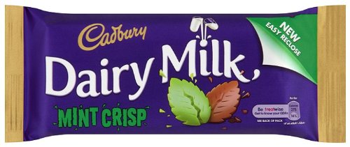 Cadbury Dairy Milk Mint Crisp Chocolate Bars - 54g Each, Pack of 24 - Delicious Mint Chocolate Snacks for Office, Parties & Gifts