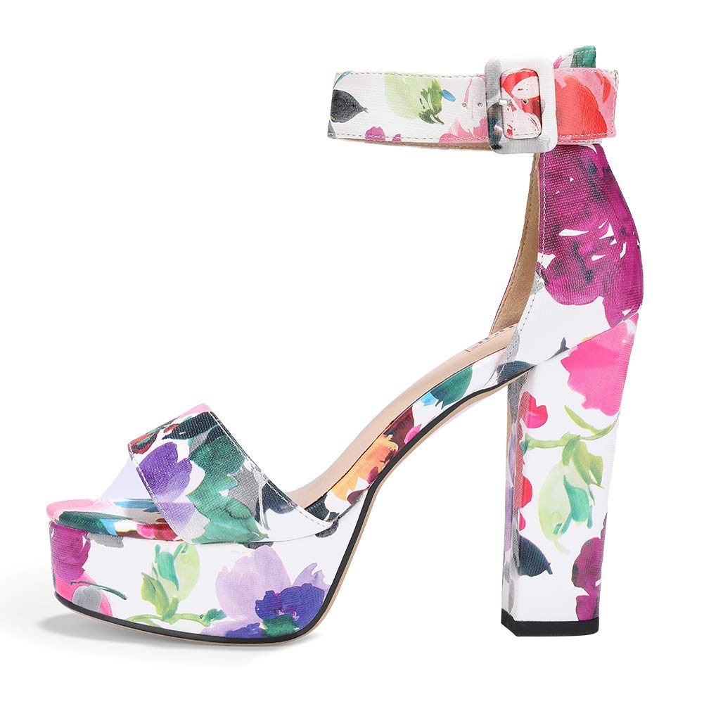 IDIFU IN5 Sabrina Women's Chunky Block Heel Sandals - Sexy Ankle Strap Open Toe Platform Heels for Wedding, Party & Dress Occasions - Perfect for Prom, Cocktail Events & Summer Outings