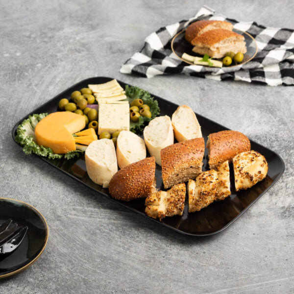 Organic Black Rectangle Serving Dish Set - 18 x 11 Inches, 2 Pack - Perfect for Dinner Parties, Buffets & Holiday Entertaining
