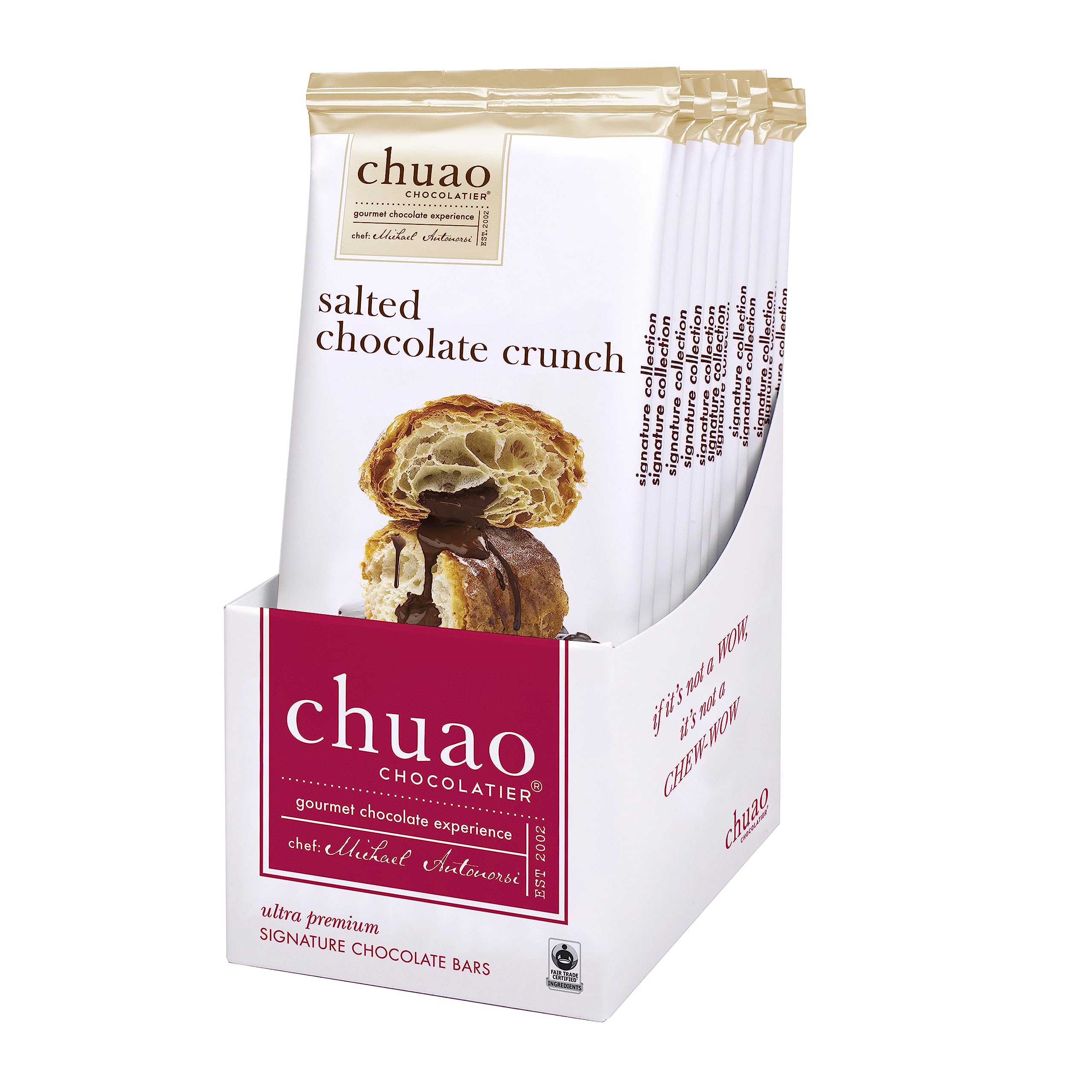 Premium Chuao Chocolatier Dark Chocolate Bars with Sea Salt & Crunch | Gourmet Artisan European Chocolate, No Preservatives | Perfect for Gifts, Holidays & Special Occasions | Ideal for Christmas, Valentine's Day, Corporate Gifts & Chocolate Lovers | 12-Pack Luxury Chocolate Collection