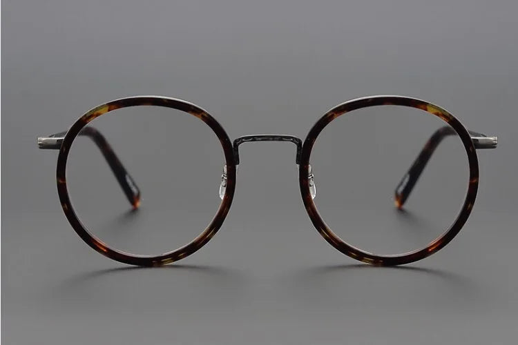 Stylish Aimee Unisex Full Rim Round Titanium Acetate Eyeglasses Frame 2804 - Lightweight & Durable for Work, Reading & Everyday Wear