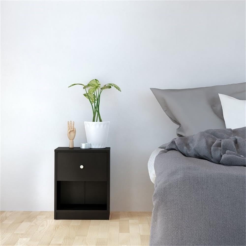 Home Square 3-Piece Black Bedroom Set - 6-Drawer Double Dresser & 2 Nightstands with 1 Drawer Each | Perfect for Master Bedrooms, Guest Rooms & Small Spaces