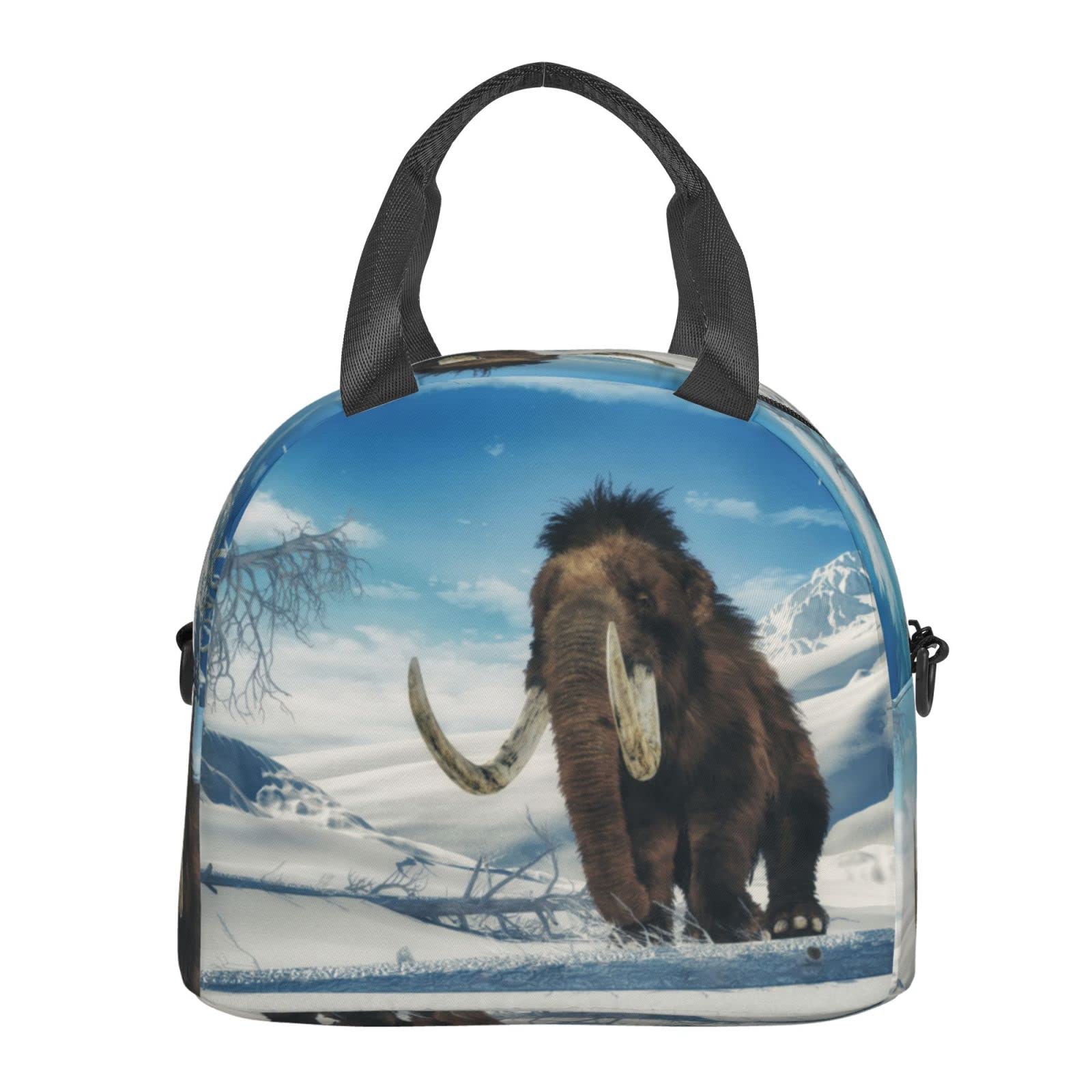 Reusable Insulated Lunch Bag for Women & Men - Mammoth On Ice Stylish Lunch Tote with Adjustable Shoulder Strap | Perfect for Work, School, Picnics & Outdoor Activities