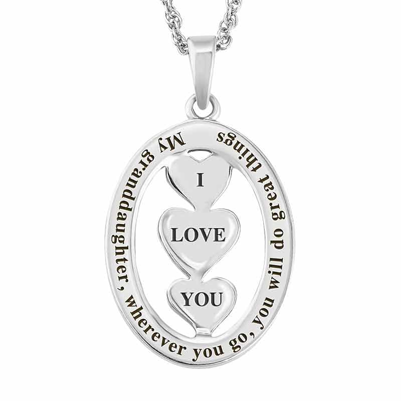 Danbury Mint Silver Graduation Pendant for Granddaughter - Elegant Jewelry Gift for High School & College Graduation - Engraved Keepsake Necklace #6305-0017 | Perfect for Ceremonies, Parties & Special Occasions