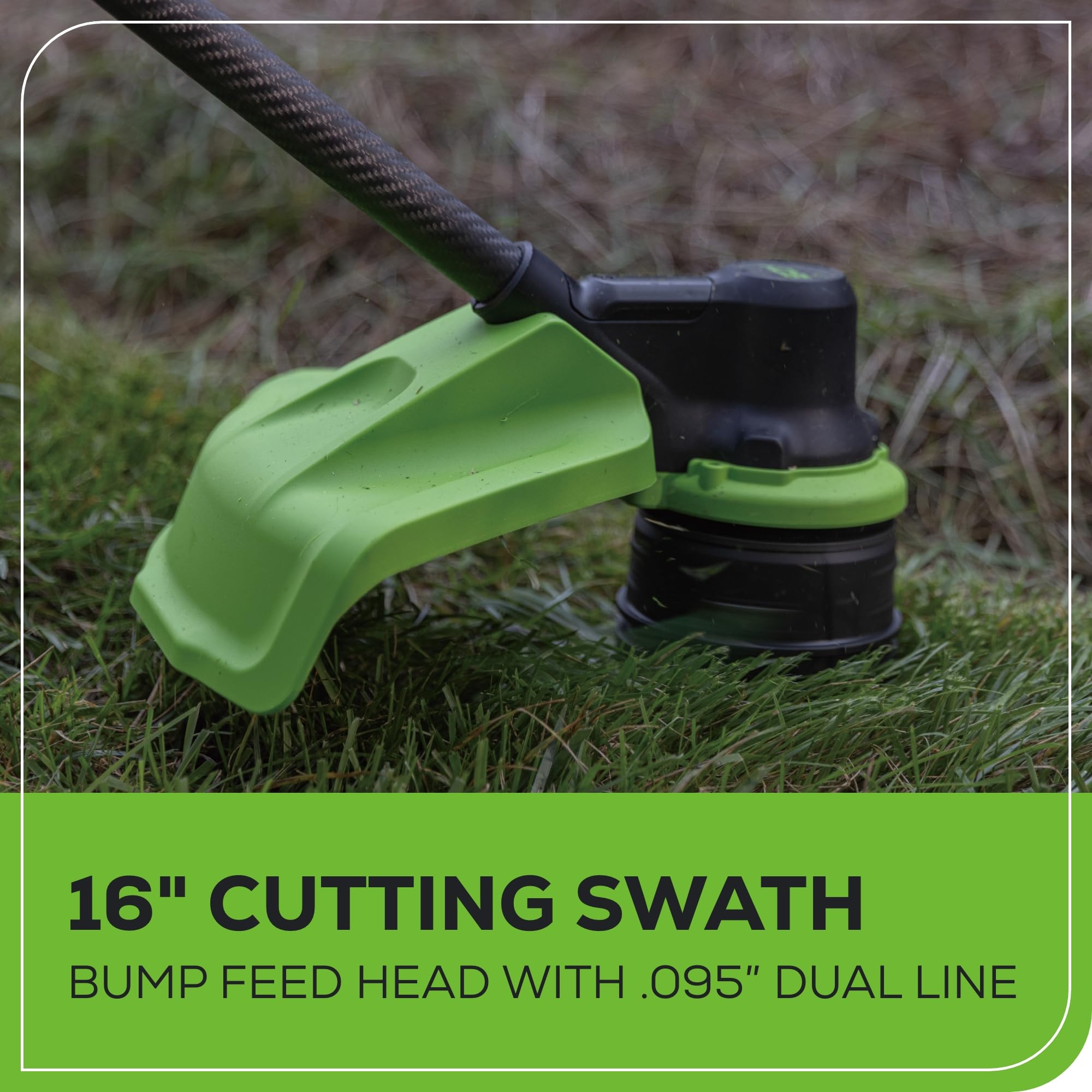 Greenworks 80V 16-Inch Brushless Cordless String Trimmer with Carbon Fiber Shaft - Includes 2.0Ah Battery & Fast Charger - Perfect for Lawn Edging, Weed Control & Yard Maintenance