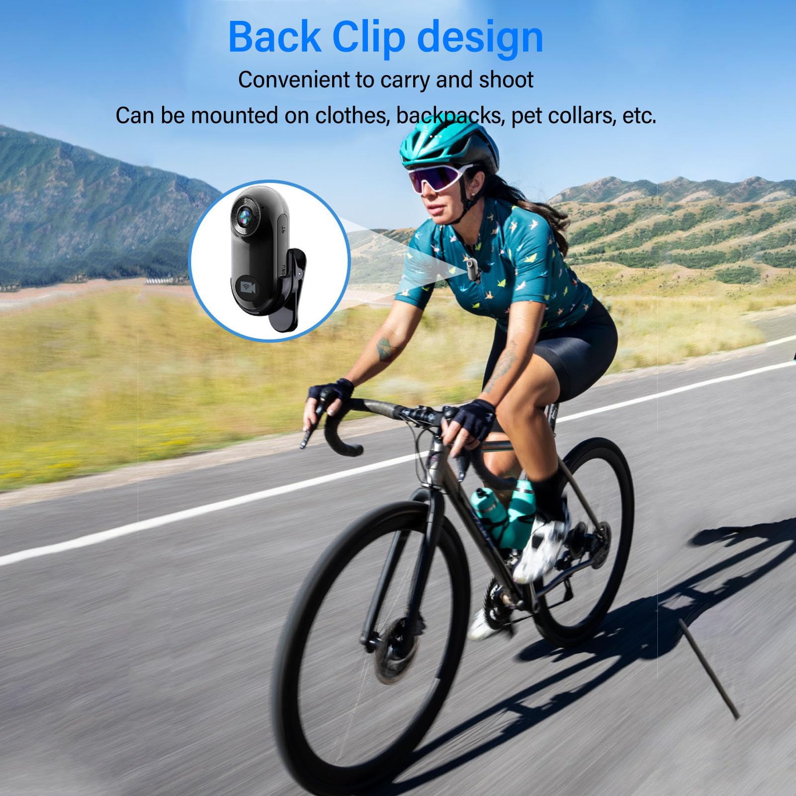 Bewinner Cat Camera Collar - 170° Wide Angle HD 1080P Pet Camera with 0.96in Screen, Multifunctional Pet Tracker & Wearable Helmet Camera for Vlogging - Perfect for Pet Monitoring, Adventure Recording & YouTube Content Creation