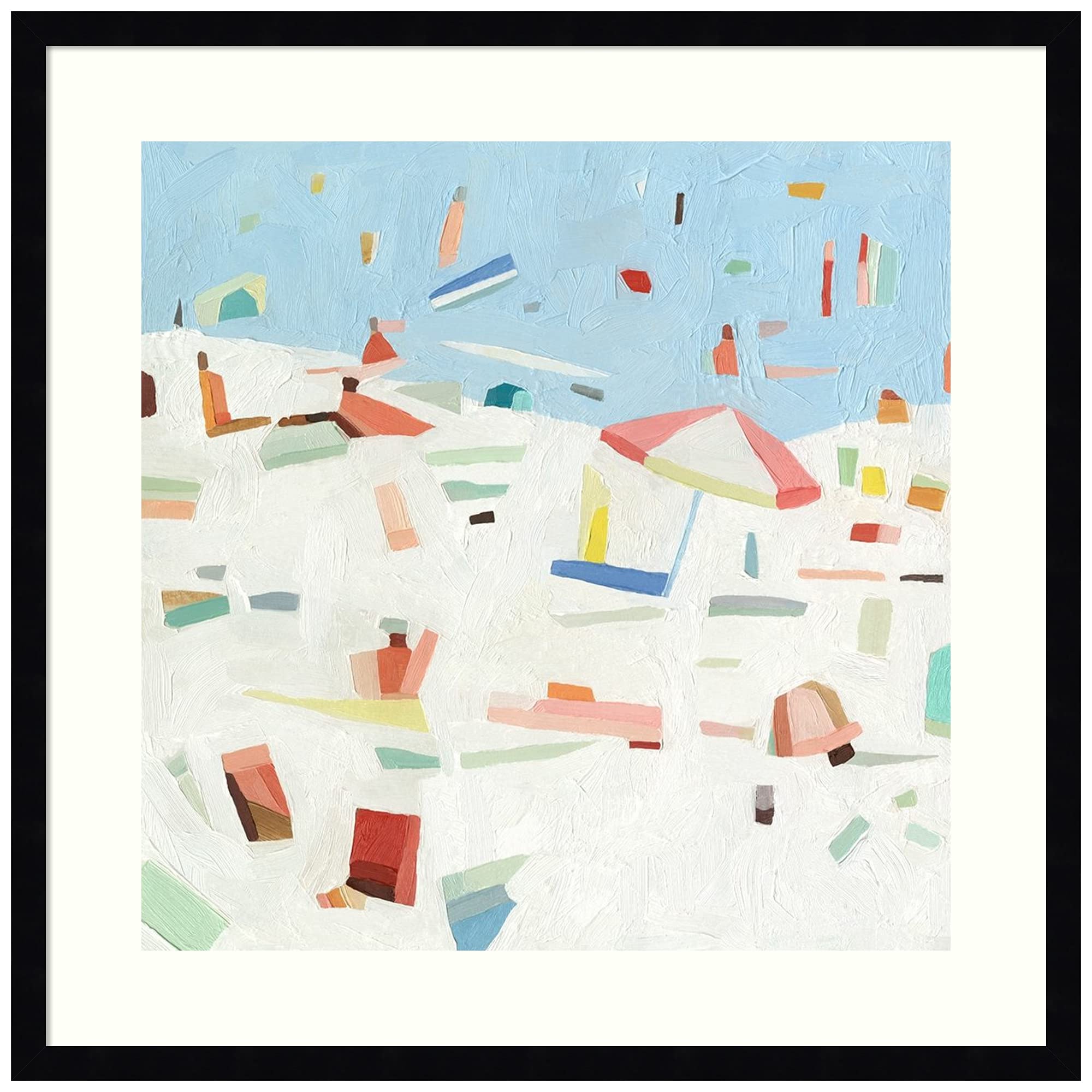 Emma Scarvey Summer Confetti IV Wood Framed Wall Art Print - 25x25 Inches, Svelte Noir Black Frame - Modern Home Decor for Living Room, Bedroom & Office
