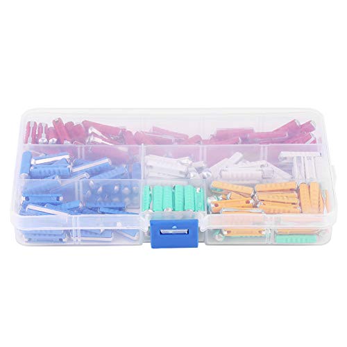 Akozon 200 PCS 32V European Old Style Torpedo Car Fuses Assortment Kit for Automotive, Motorcycle, and Boat Electrical Systems