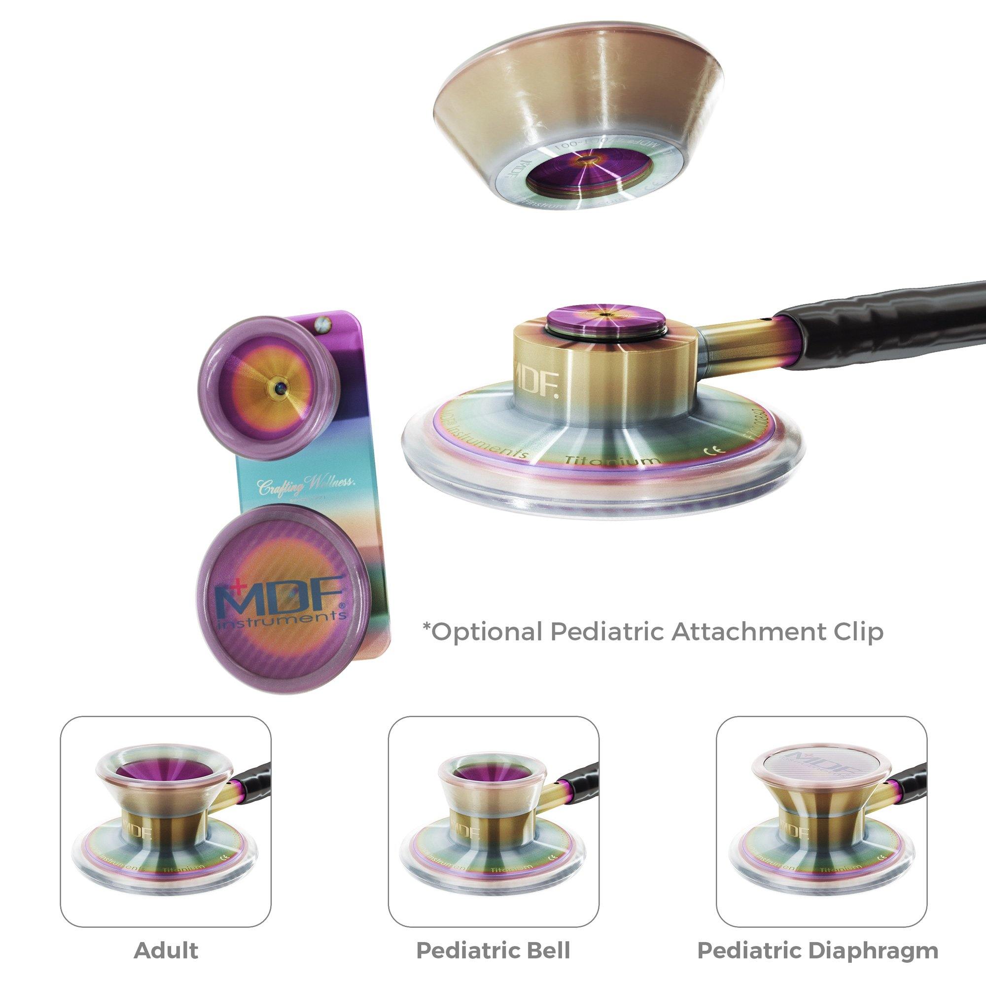 MD One® Epoch® Titanium Adult Stethoscope - Purple/Kaleidoscope Design | Premium Medical Equipment for Doctors, Nurses & Healthcare Professionals | Ideal for Clinical Use, Patient Examinations & Medical Training