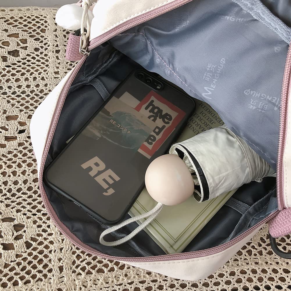 Cute Kawaii Backpack for Women - Stylish Canvas Messenger Bag & Crossbody Tote with Accessories | Perfect for School, Travel, and Anime Conventions