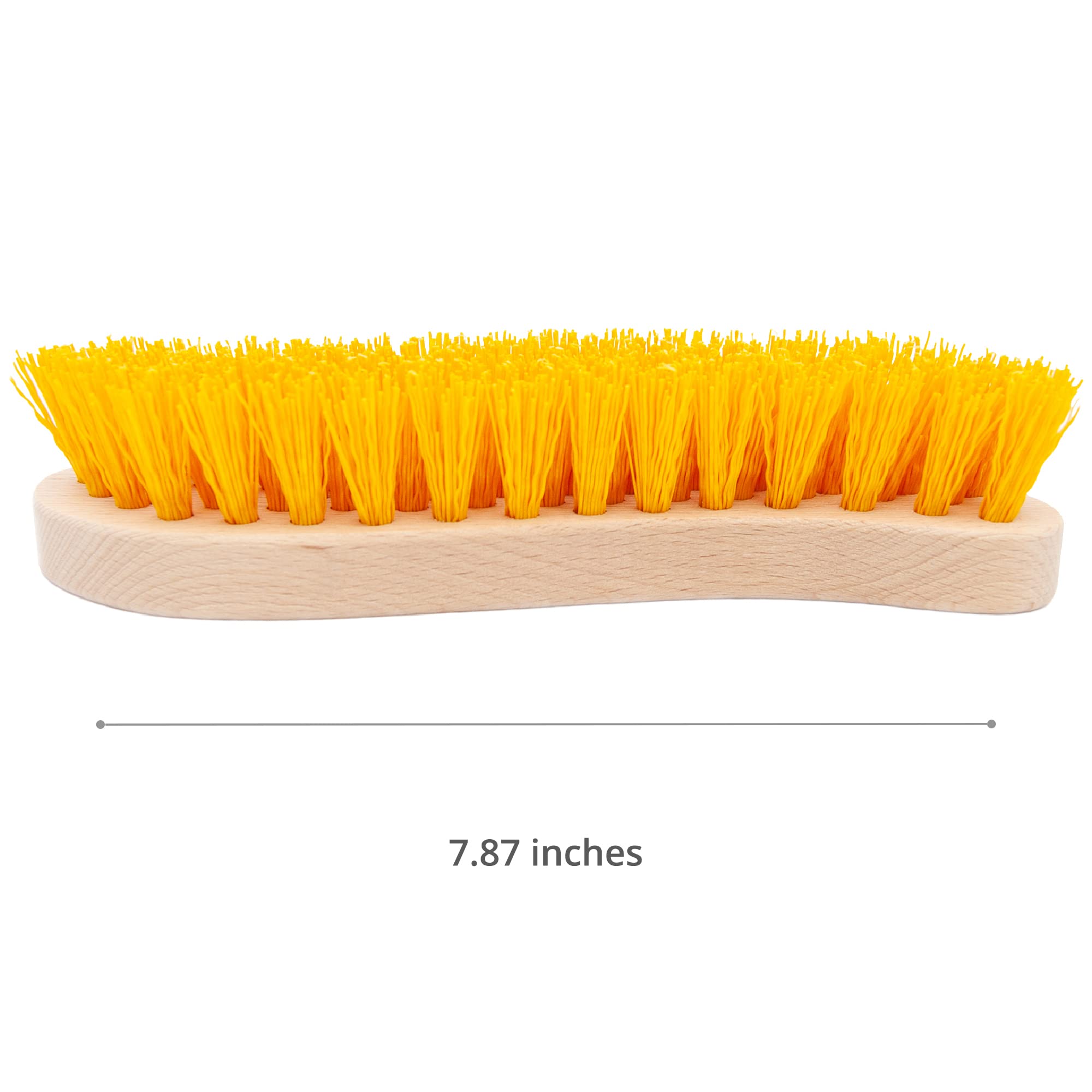 Heavy Duty Scrub Brush with Stiff Nylon Bristles - Deep Cleaning Brush for Indoor & Outdoor Use - Wooden Handle Scrubber for Boots, Floors, Tiles, and Grout - Durable Utility Hand Brush for Tough Stains