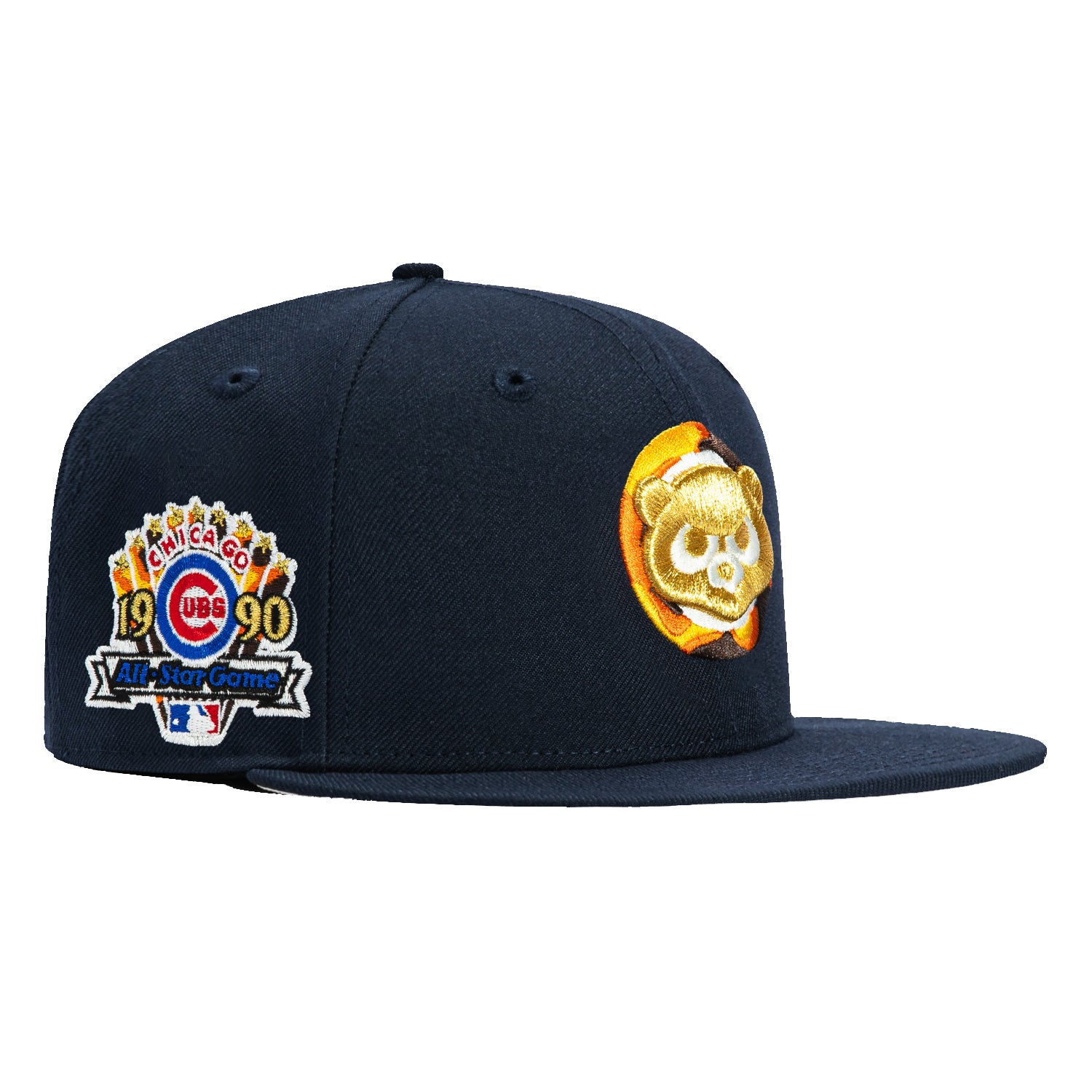 New Era 59Fifty Chicago Cubs 1990 All Star Game Patch Baseball Cap - Navy Tortoise Shell Design for Men's Fashion & Sports Fan Collection - Perfect for Baseball Games, Streetwear & Casual Outfits