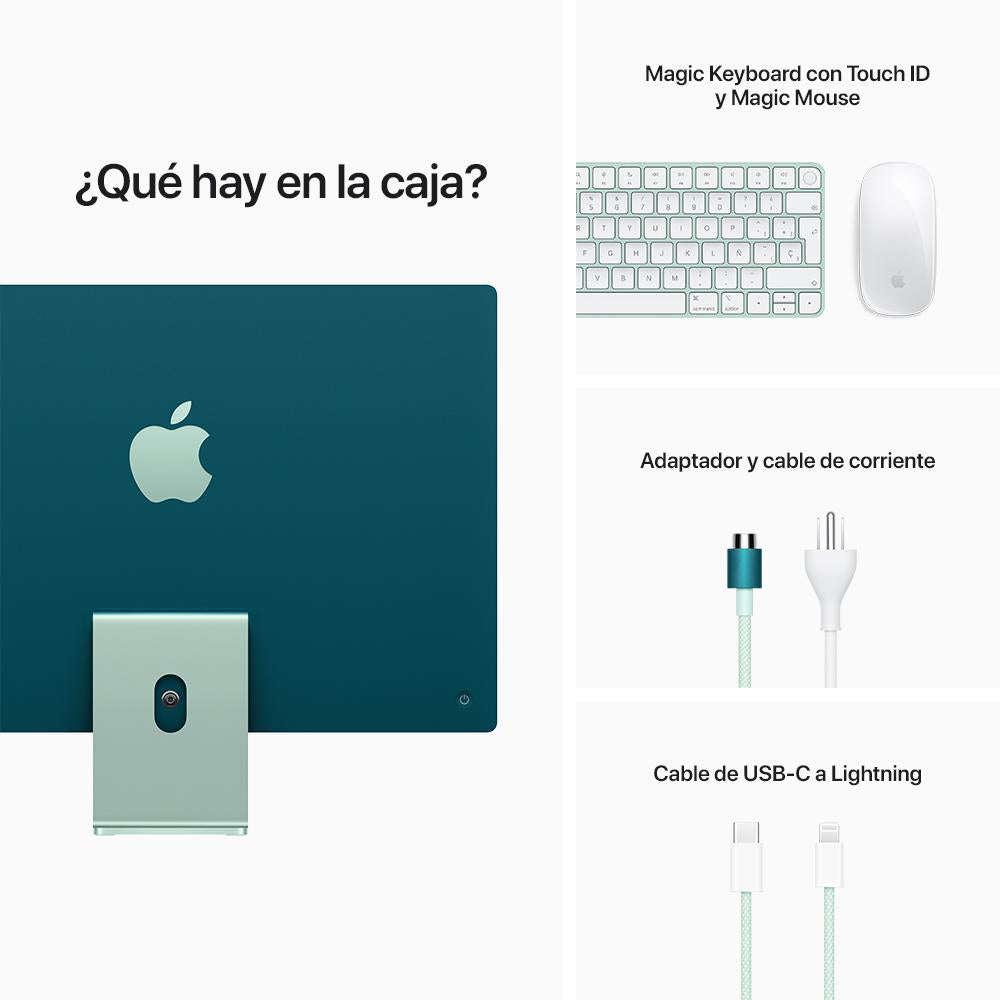 Apple iMac 24-inch with Retina 4.5K Display - M1 Chip (8-Core CPU & 8-Core GPU), 512GB SSD, Green - Perfect for Home Office, Graphic Design & Creative Work