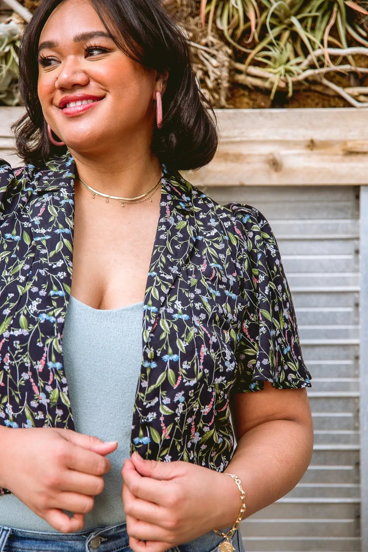 Premium Day Lily Top - Women's Floral Print Blouse for Casual & Summer Wear | Perfect for Outings, Dates, and Office Outfits