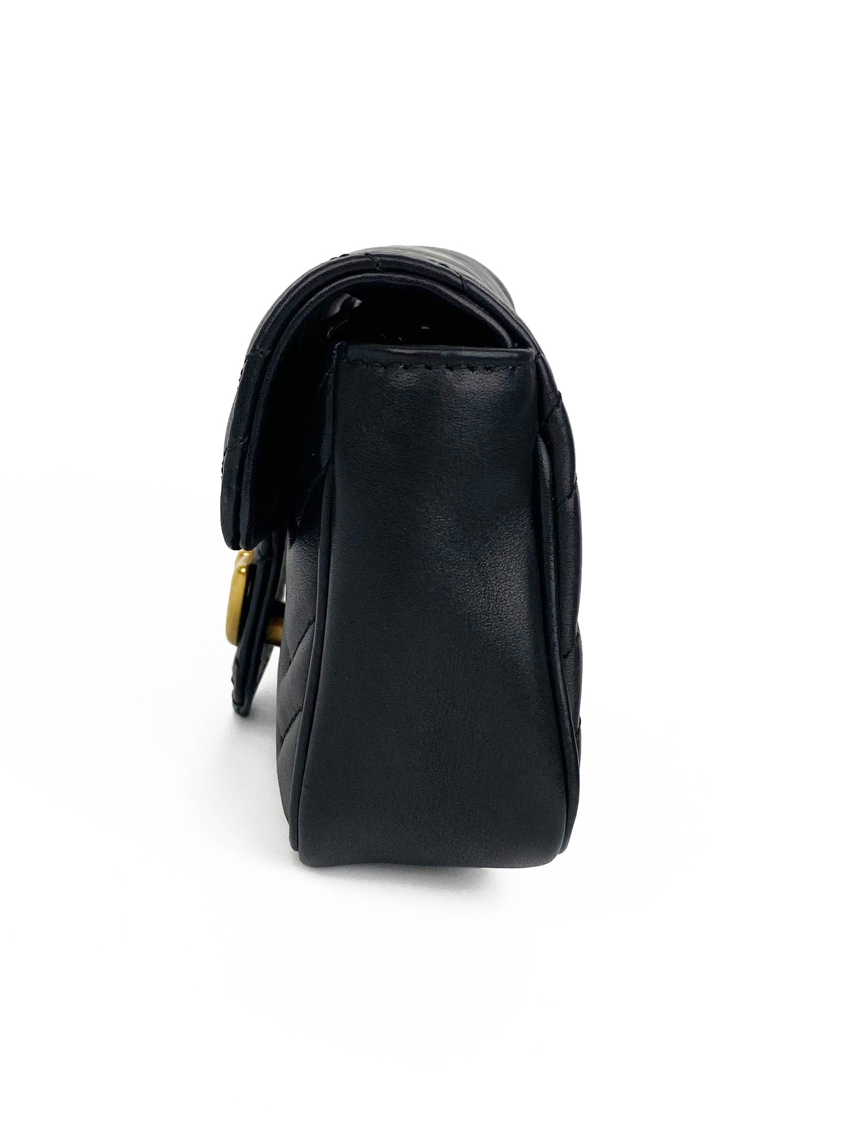 Gucci Black Super Mini Marmont Crossbody Bag - Luxury Leather Shoulder Purse for Women, Perfect for Date Night & Evening Outings