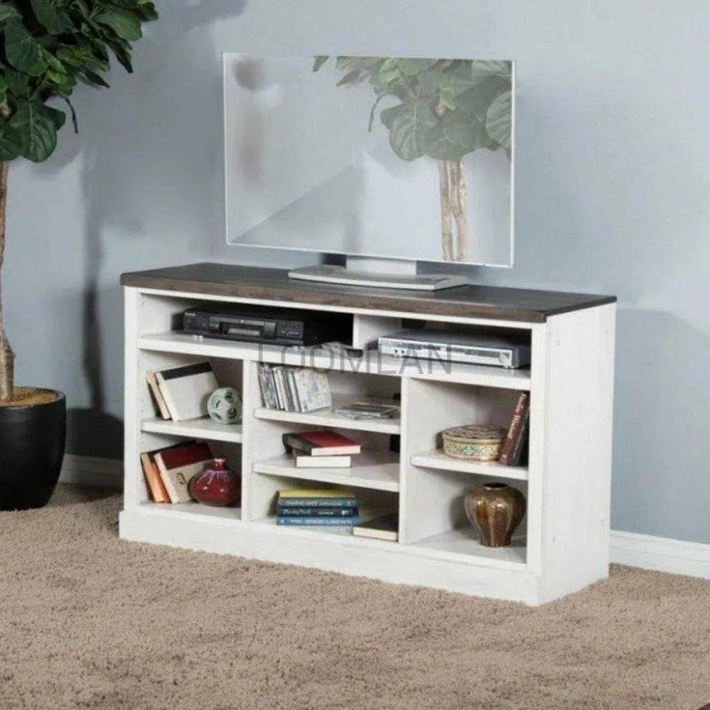 55 Inch Black TV Stand with Shelves - Modern Entertainment Center for Living Room, Bedroom & Home Theater