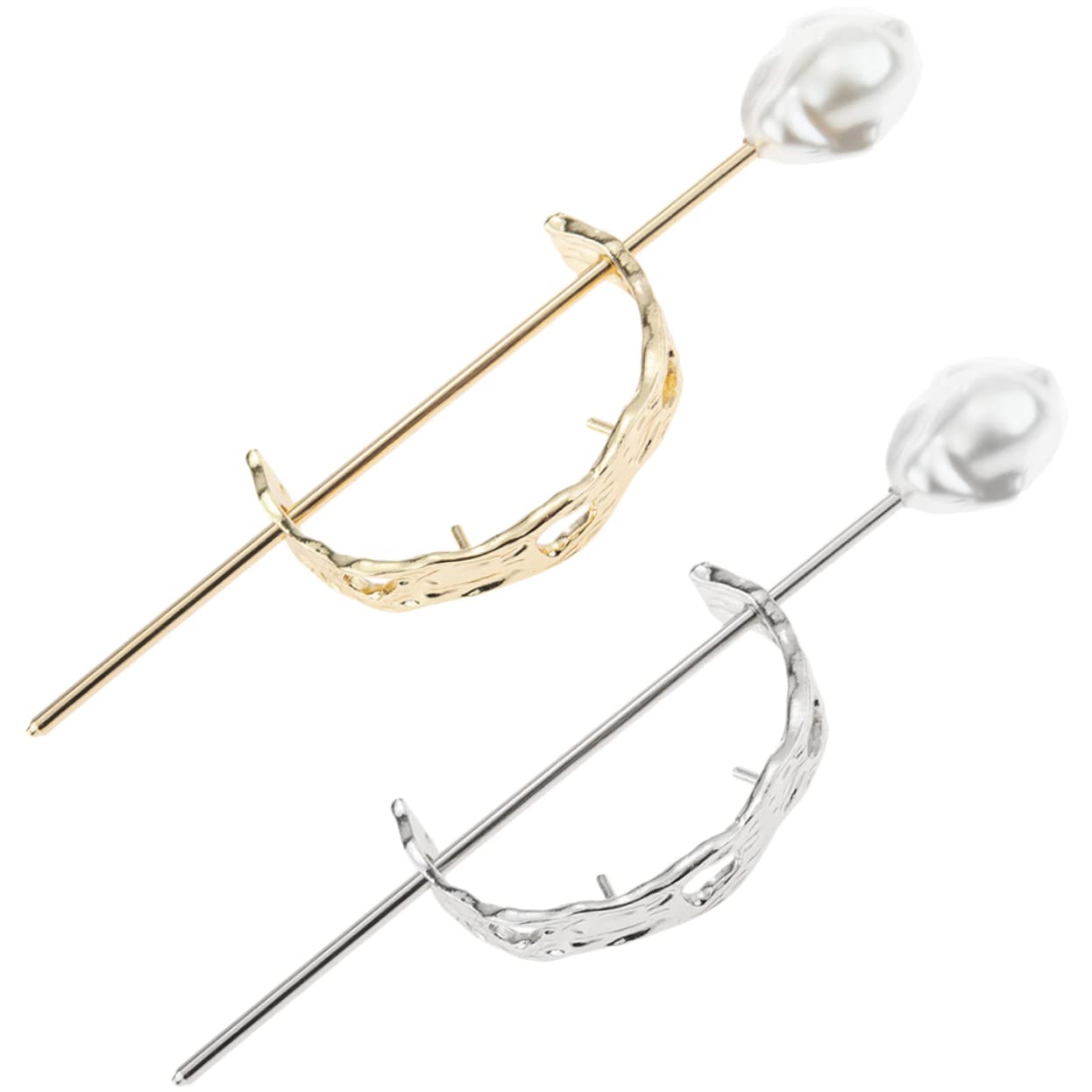 Mikinona 2-Pack Pearl Hair Clips for Women - Elegant Bun & Ponytail Holders, Hair Forks with Pearl Accents - Perfect for Weddings, Parties & Everyday Styling (2 Sets, 4 Pieces Total)