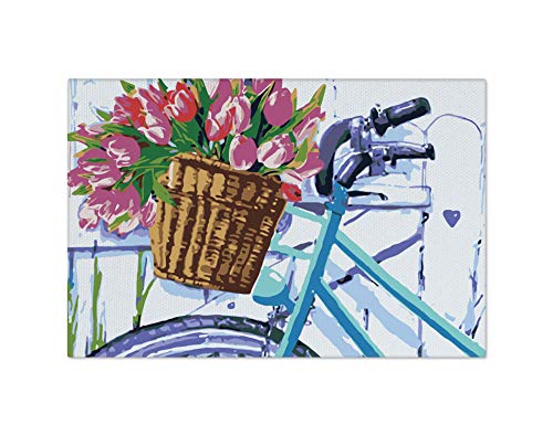 Handmade DIY Tulip Painting by Numbers Kit - Complete Canvas Art Set with Wood Frame for Home Decor, Wall Art & Gifts | Perfect for Beginners, Artists & Craft Lovers