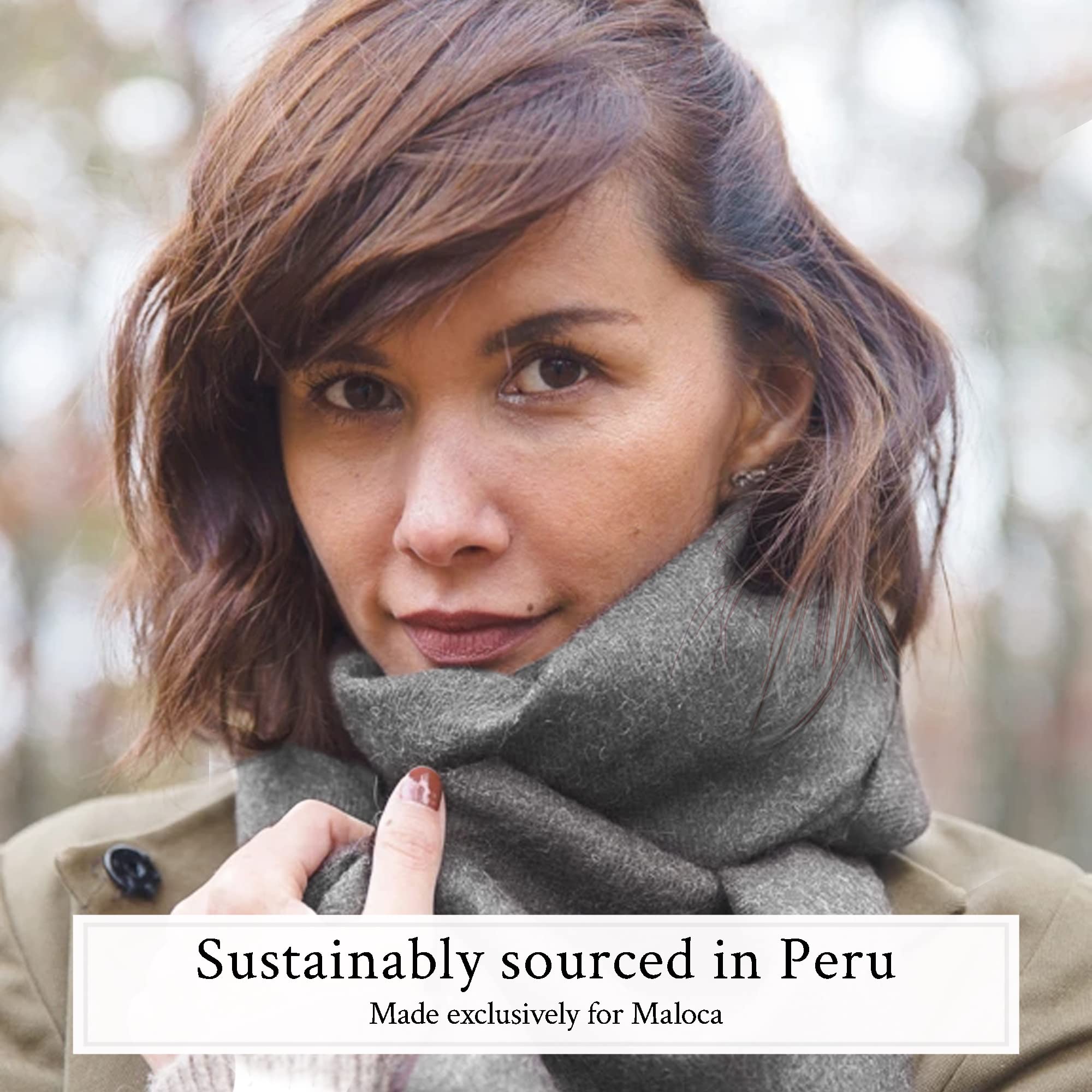 Maloca Pure Baby Alpaca Oversized Unisex Scarf - Ethically Sourced, Hypoallergenic, Softer & Warmer Than Wool - Perfect for Winter Travel, Outdoor Activities & Cozy Home Wear
