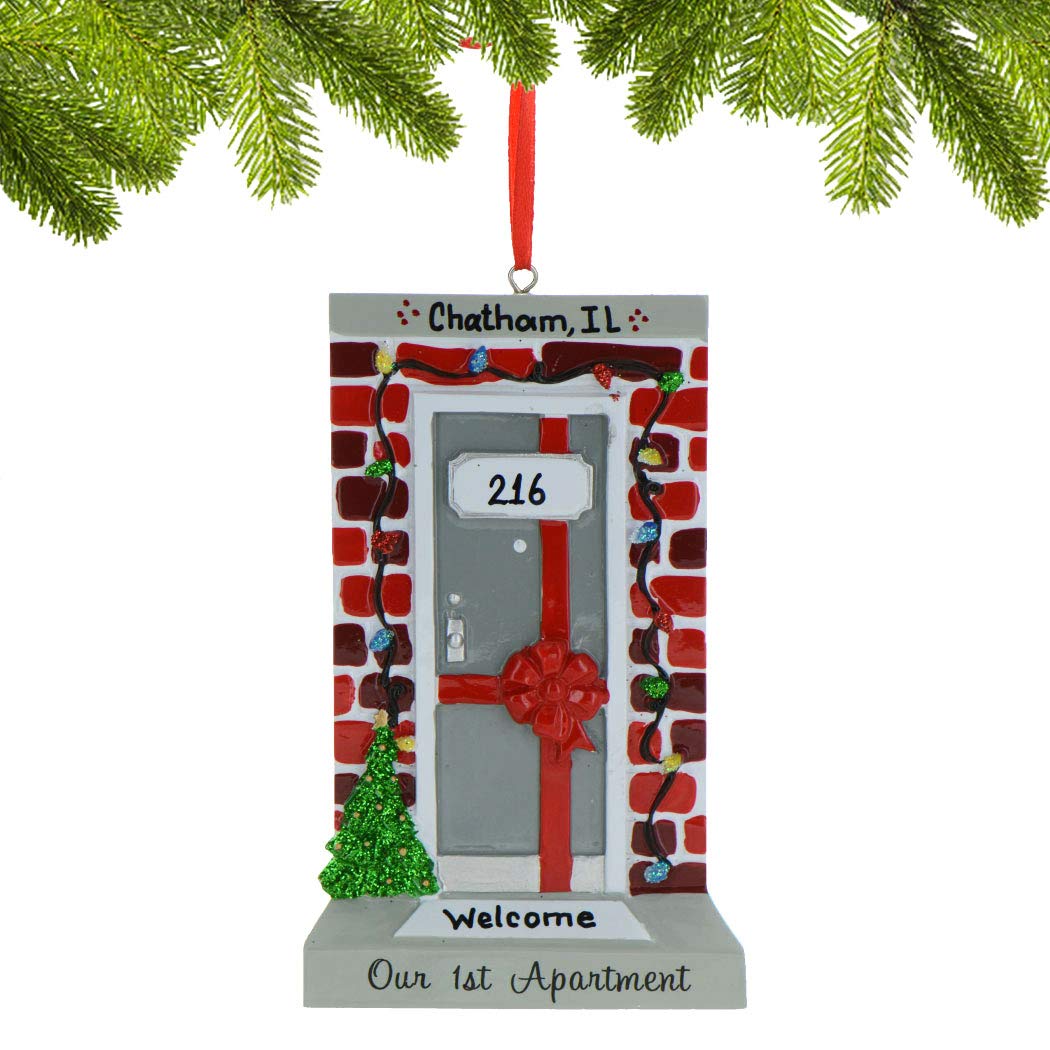 Personalized First Home Christmas Ornament - Custom Lighted House Tree Decor for New Homeowners - Perfect Housewarming Gift & Holiday Decoration for Apartments, New Homes