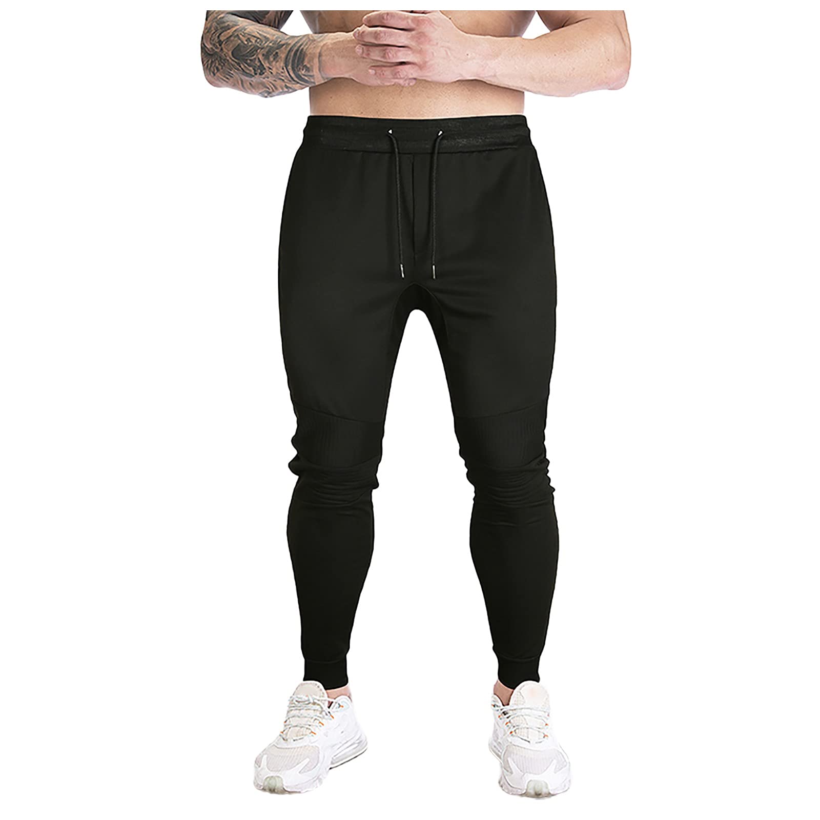 Men's Solid Color Jogger Pants with Drawstring - Comfortable Fitness & Casual Sweatpants for Running, Gym, Lounge & Everyday Wear