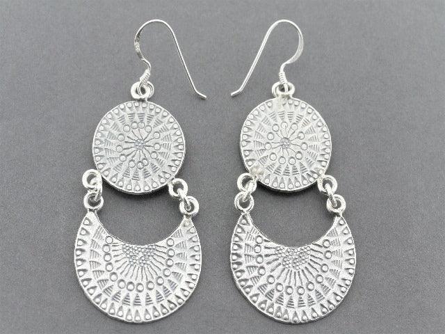 Lunar Chandelier Drop Earrings - Pure Silver 925 Sterling Silver Dangle Earrings for Women - Perfect for Evening Parties, Weddings & Special Occasions