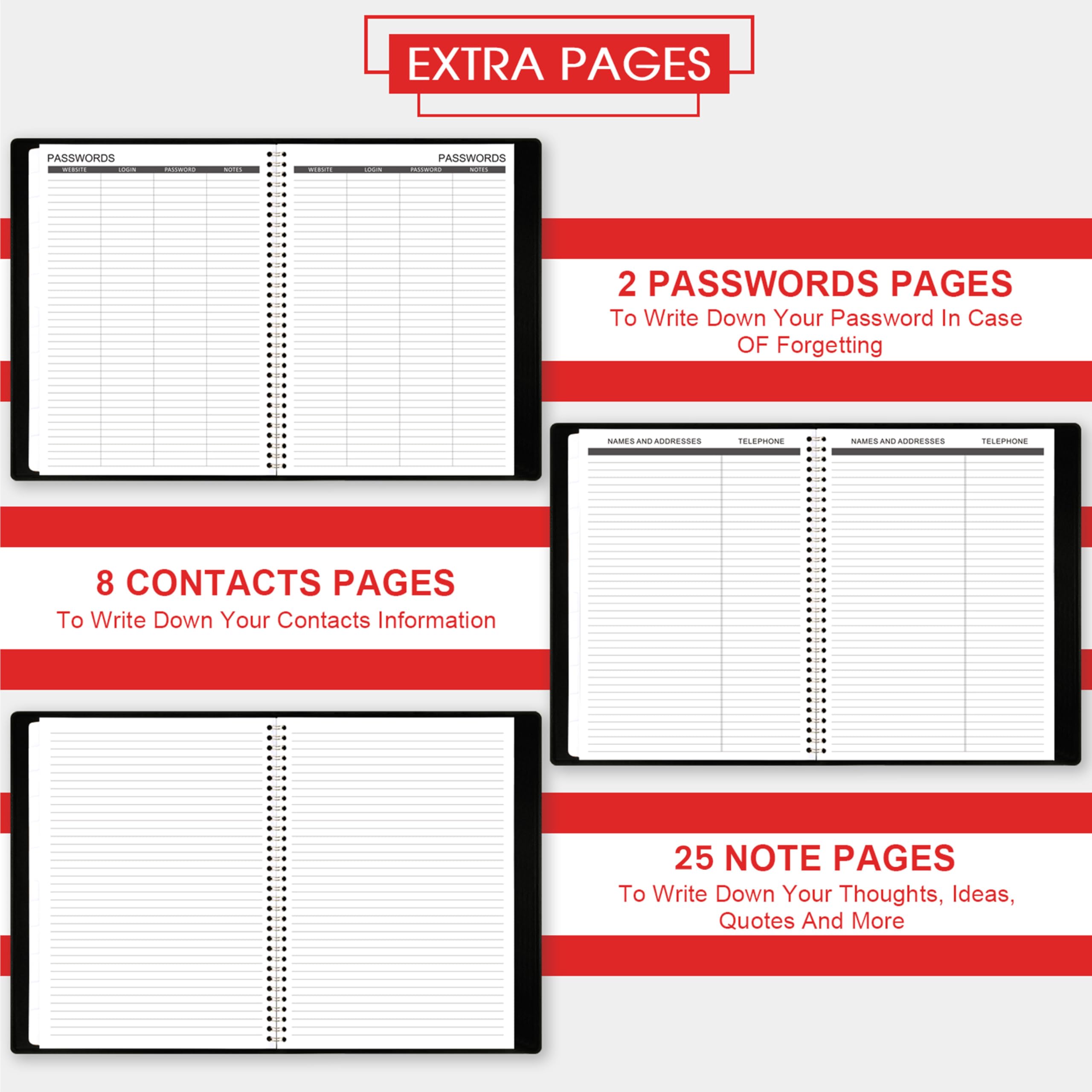 2025-2026 Monthly Planner Calendar - 18 Month Planner from July 2025 to December 2026, Faux Leather Cover, 8.86