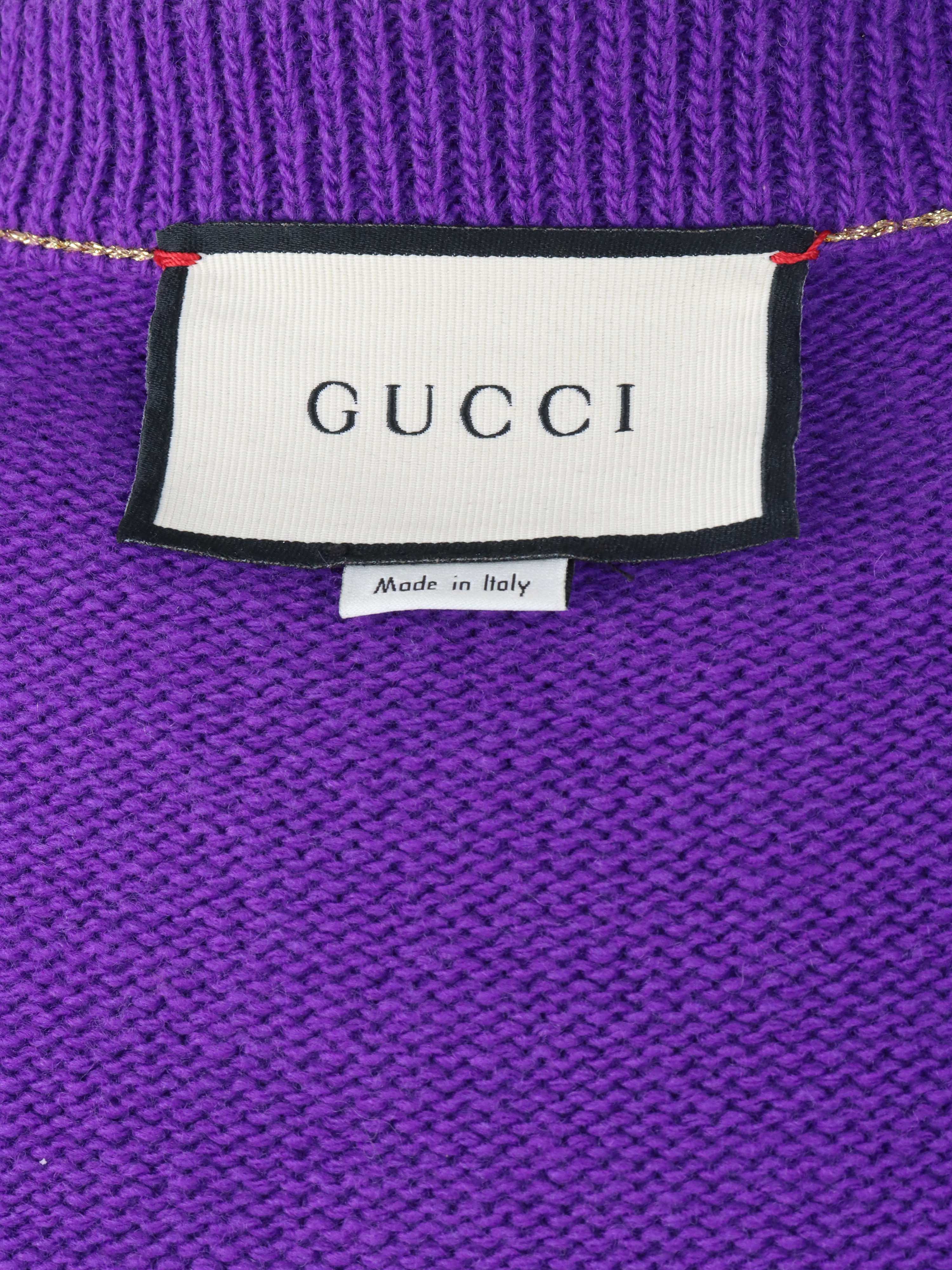 Gucci Purple Knit Bosco Sweater for Women | Luxury Cashmere Pullover | Winter Fashion & Casual Outfits | Perfect for Holidays, Parties & Office Wear