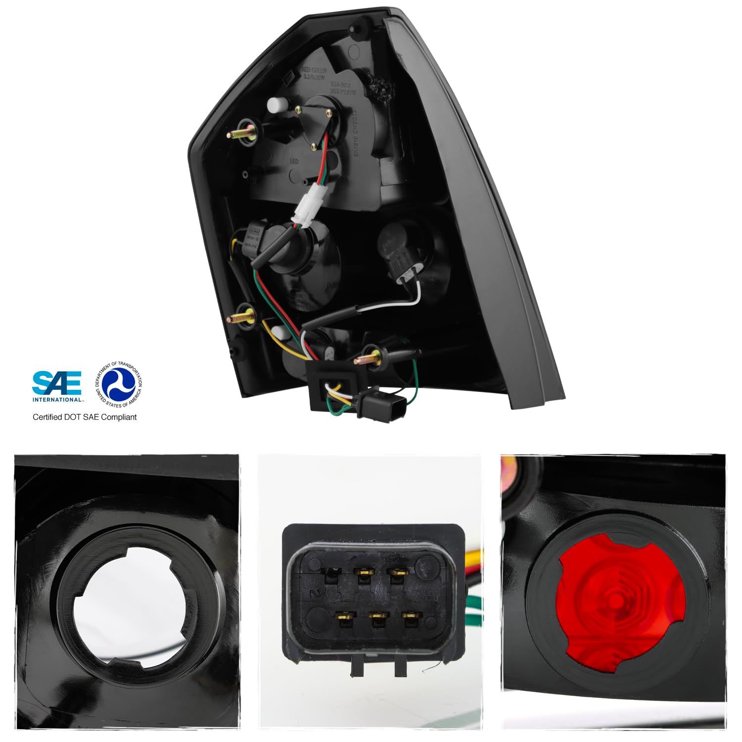 AKKON Smoked LED Tail Lights Brake Lamps for 2005-2007 Chrysler 300C (Fits Models Up to July 2007, Not 2008 Version) - Enhanced Night Visibility & Style Upgrade