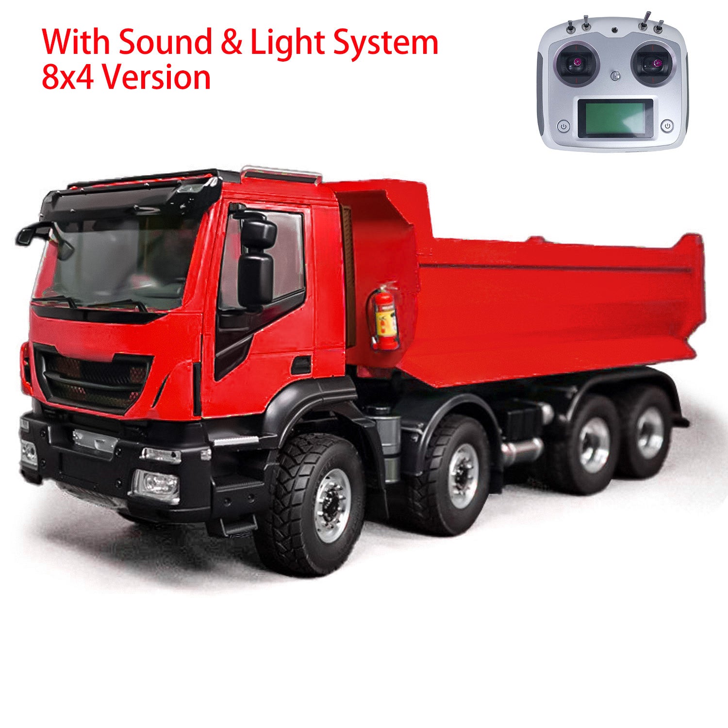 1/14 Scale 8x4 Metal Hydraulic RC Dump Truck - 2 Speed Radio Remote Control Tipper Car with ESC & Servo Motor - Realistic Construction Vehicle Model for Kids & Adults - Perfect for Outdoor Play, Construction Site Simulation & DIY Projects