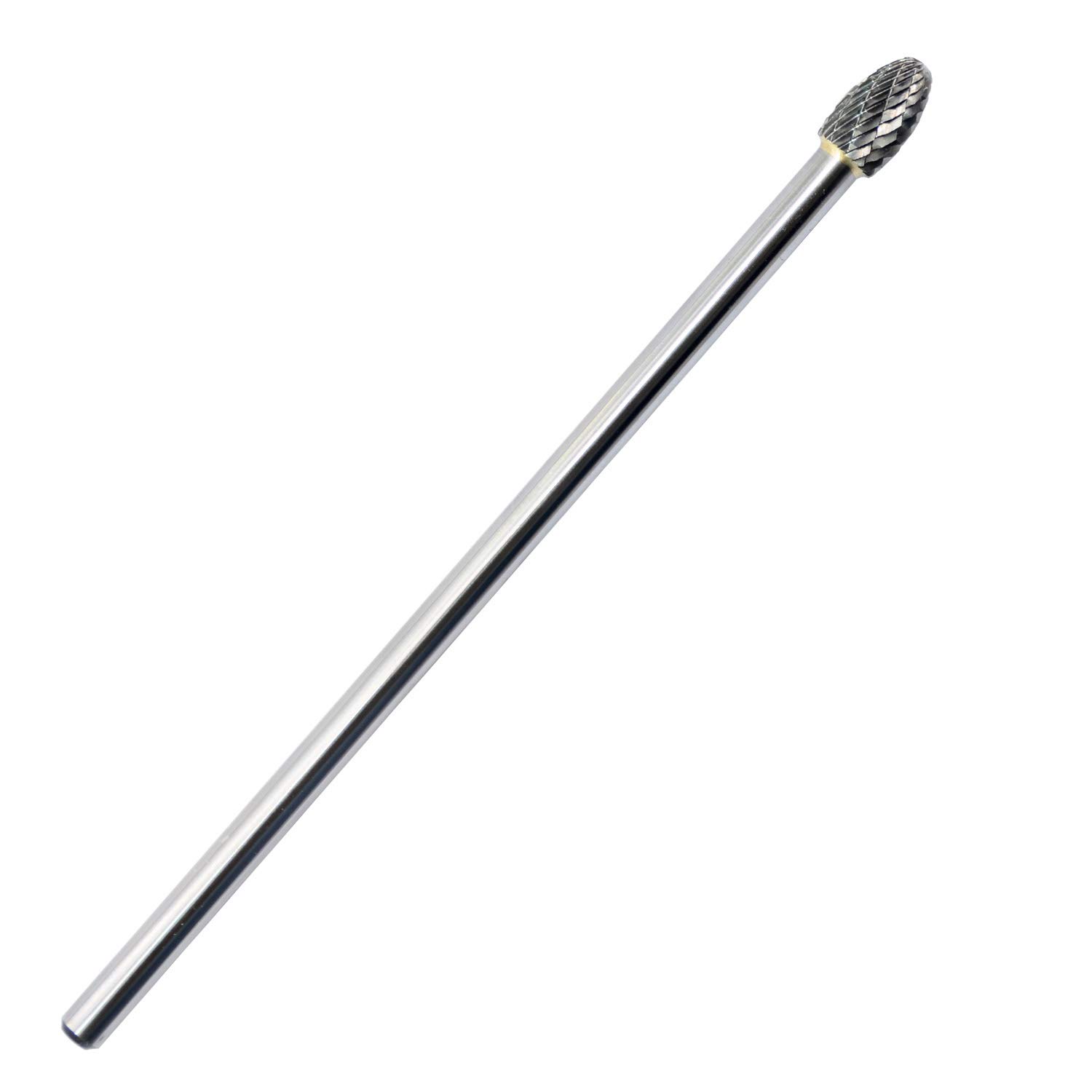 Premium Tungsten Carbide Burr Rotary File - Oval Egg Shape, Double Cut, 1/4