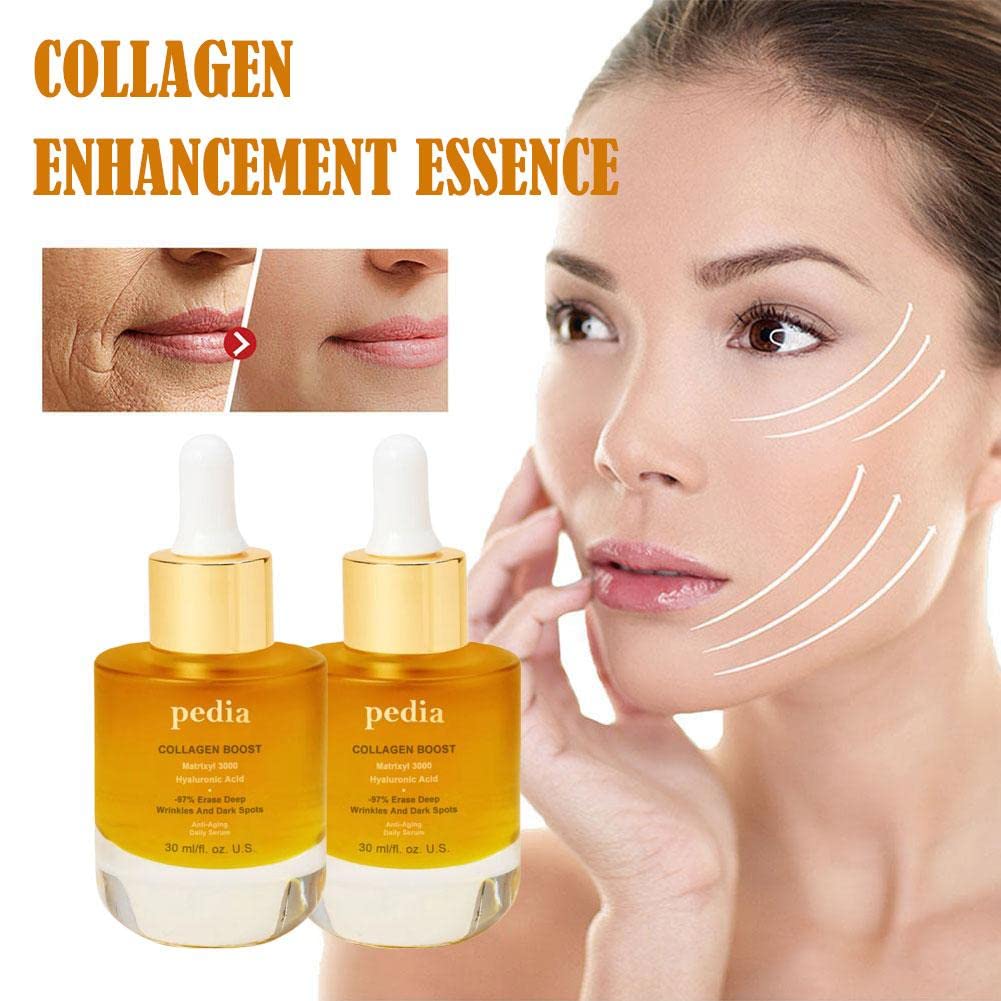 Pedia Advanced Collagen Boost Anti-Aging Face Serum with Hyaluronic Acid - Deep Wrinkle Treatment & Skin Moisturizer for Youthful Glow - Perfect for Night Routine & Daily Skincare Regimen