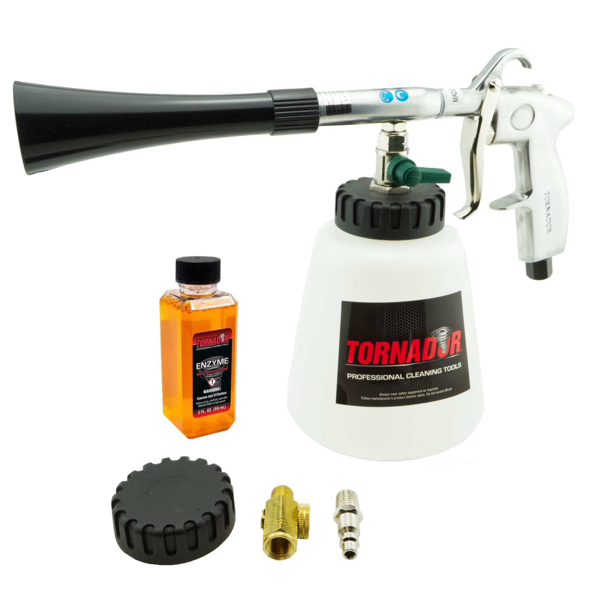 Tornador Z-020 Black Car Detailing Tool Kit with Enzyme Cleaner - Professional Auto Interior Cleaning for Cars, Trucks & SUVs - Perfect for Detailing, Stain Removal & Odor Elimination