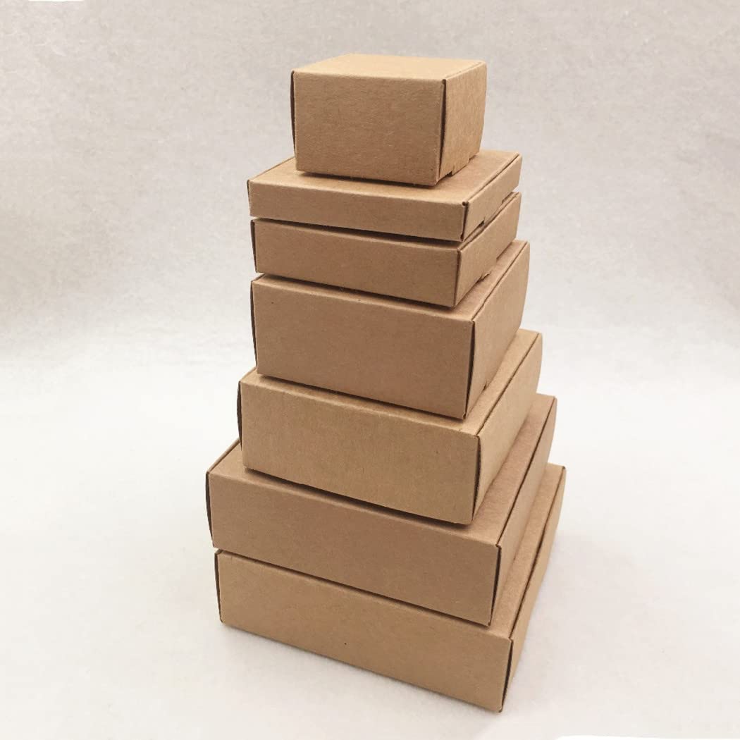 20Pcs Brown Kraft Paper Gift Boxes - Blank Handmade Soap Packaging Boxes, Eco-Friendly Candy & Wedding Party Favor Boxes for DIY, Soap Wrapping, Party Decorations & Small Gift Packaging