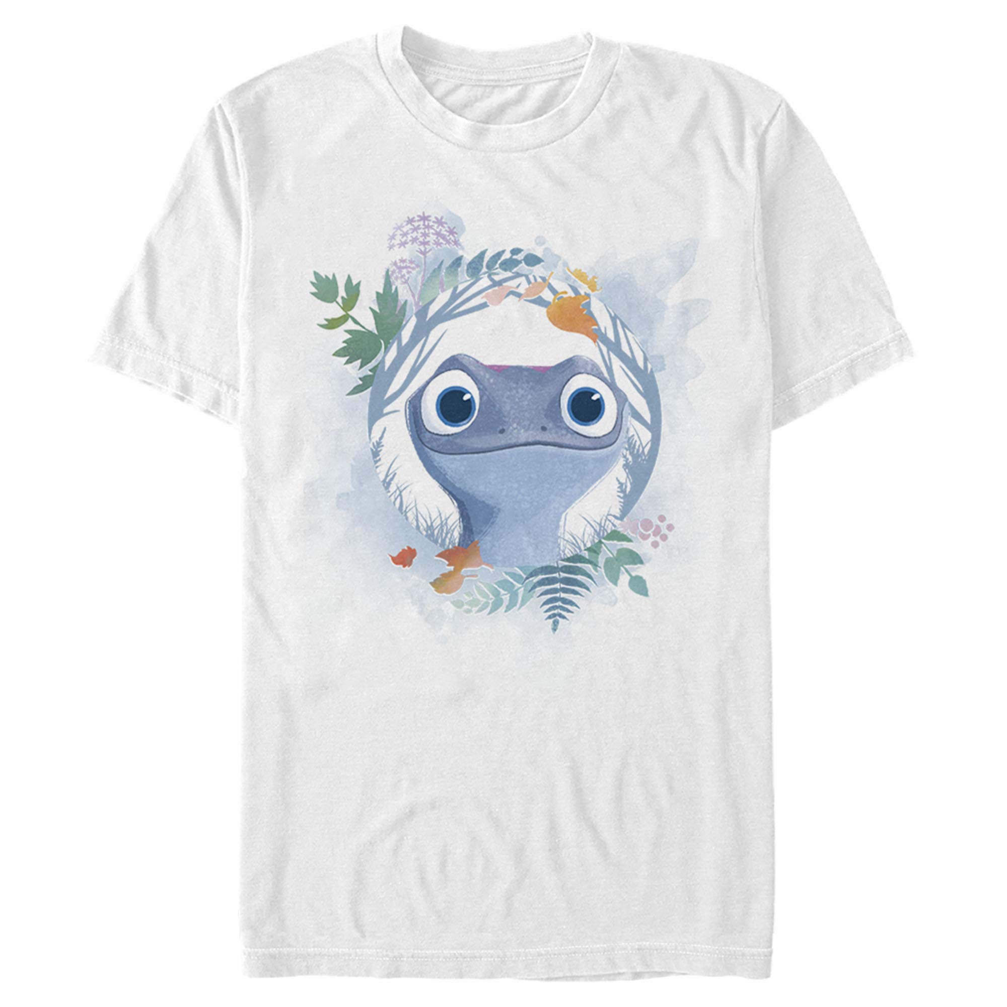 Fifth Sun Men's Frozen 2 Bruni The Salamander Watercolor Portrait Graphic T-Shirt | Disney Movie Character Apparel | Casual Wear & Gift for Fans