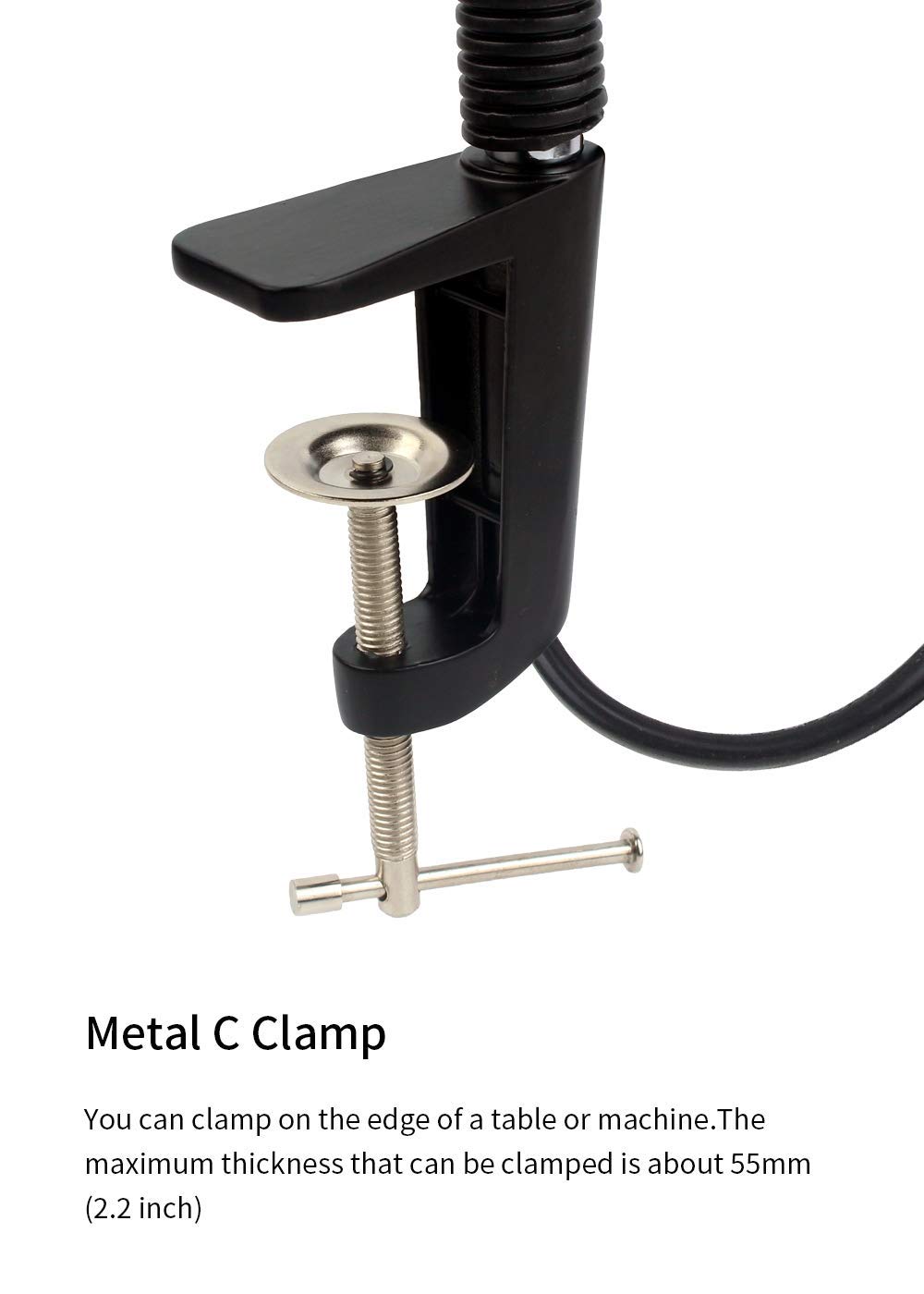 900 Lumen Gooseneck LED Machine Light with C-Clamp - 120V Industrial Work Lamp for Lathe, Milling & CNC Tools | Workshop, Garage & Factory Lighting Solution